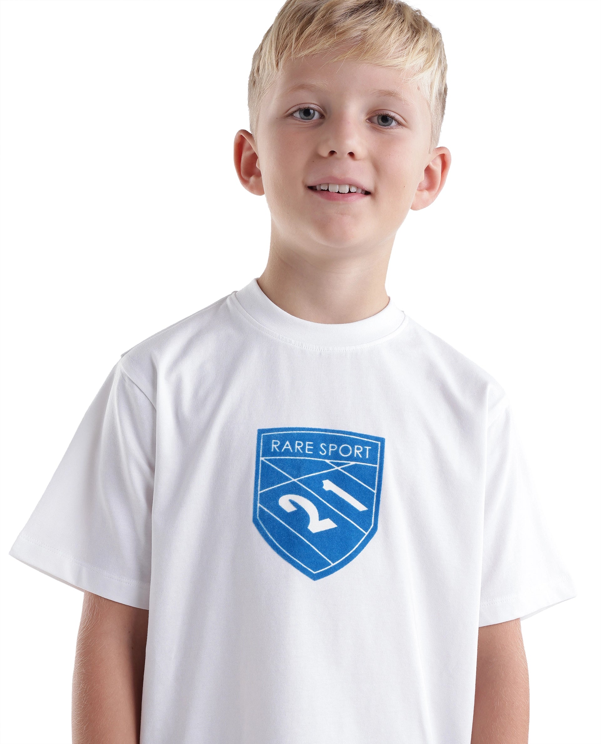 Rare Ones Kids Vars White Cotton Blend Fabric Pull-On Closure Regular Fit T-Shirt