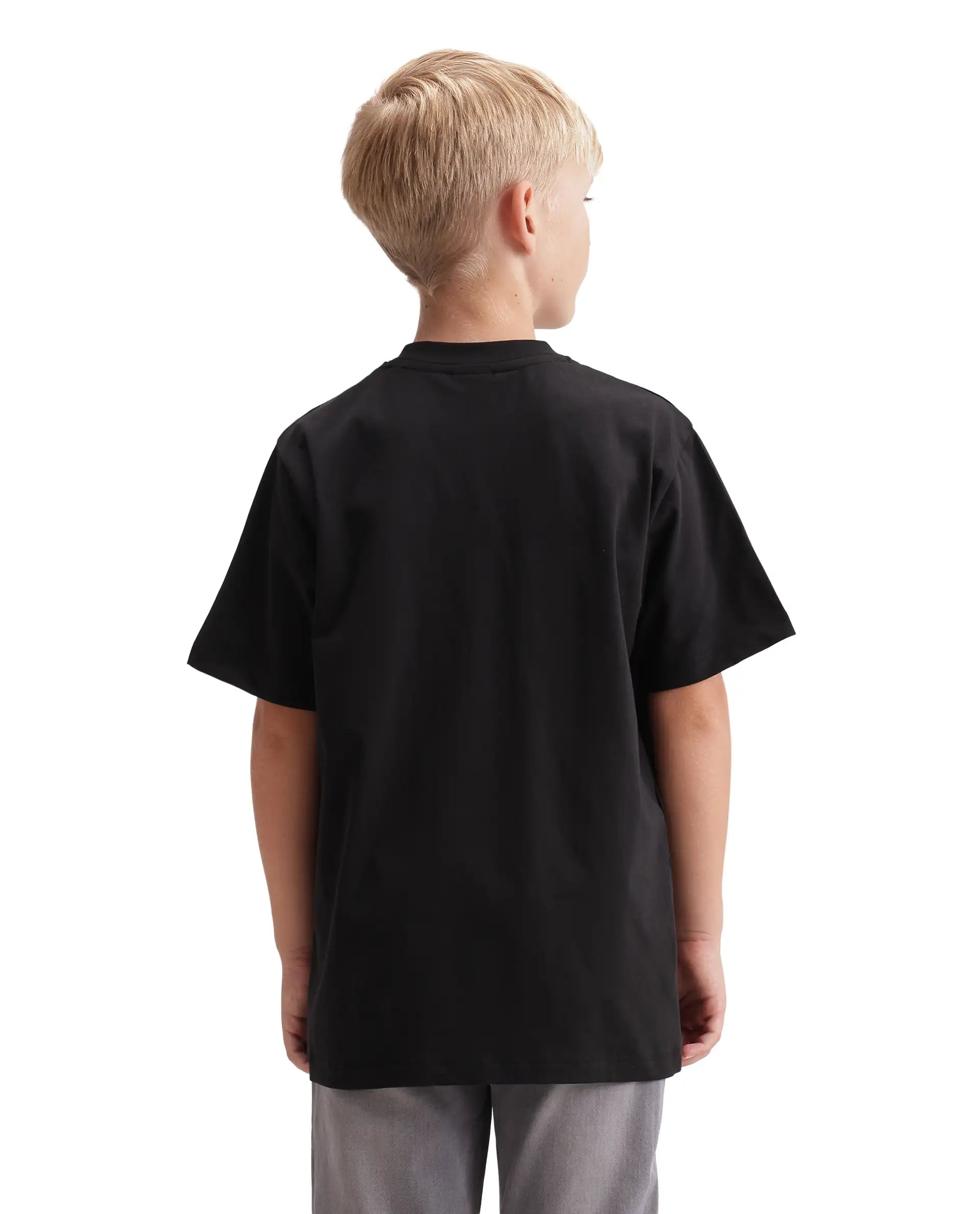 Rare Ones Kids Vob-K Black Cotton Blend Fabric Pull-On Closure Regular Fit T-Shirt