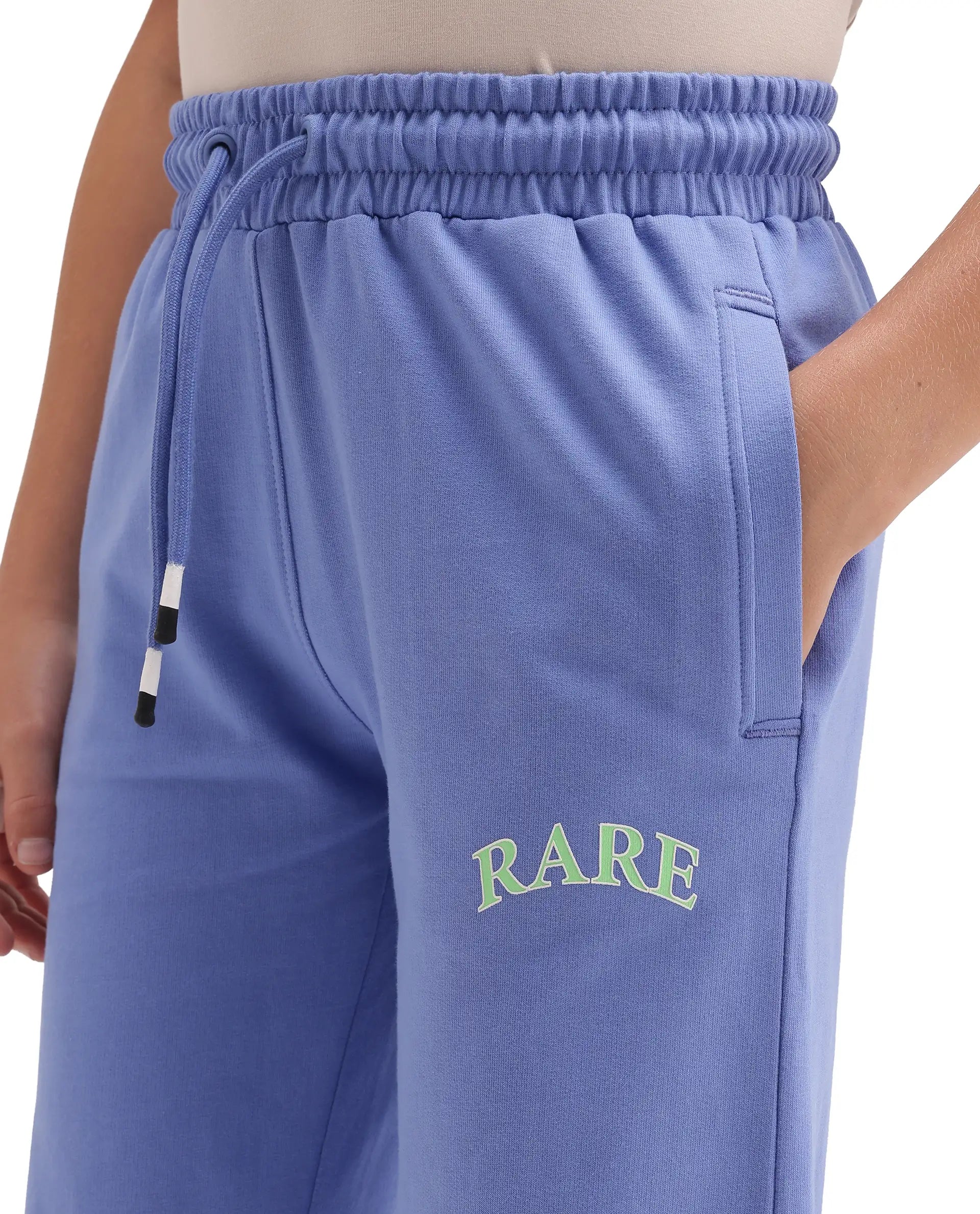 Rare Ones Kids Edgar Purple Cotton Fabric Drawstring Closure Regular Plain Track Pant