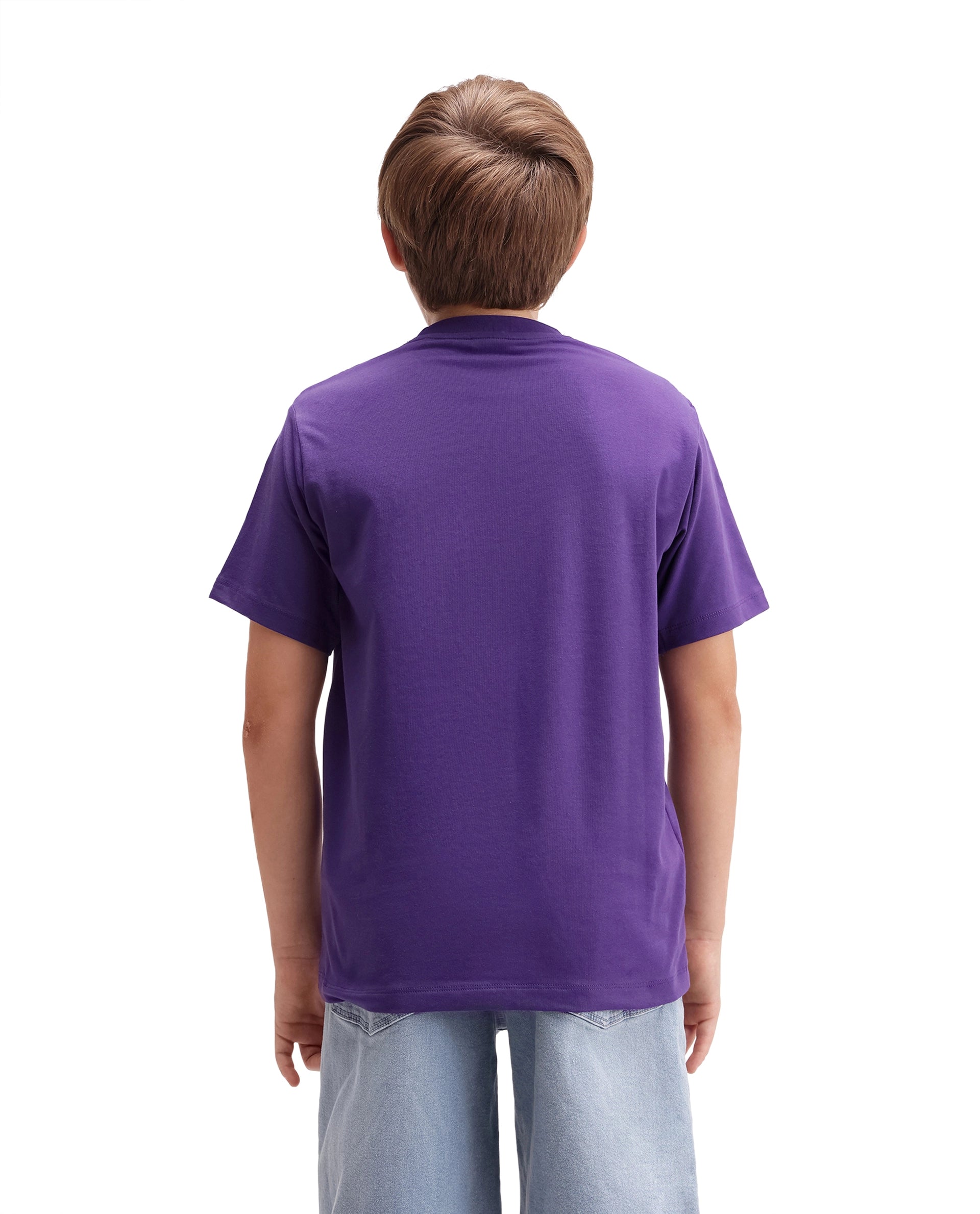 Rare Ones Kids Cric Dark Purple Cotton Blend Fabric Pull-On Closure Regular Fit Graphic Print T-Shirt