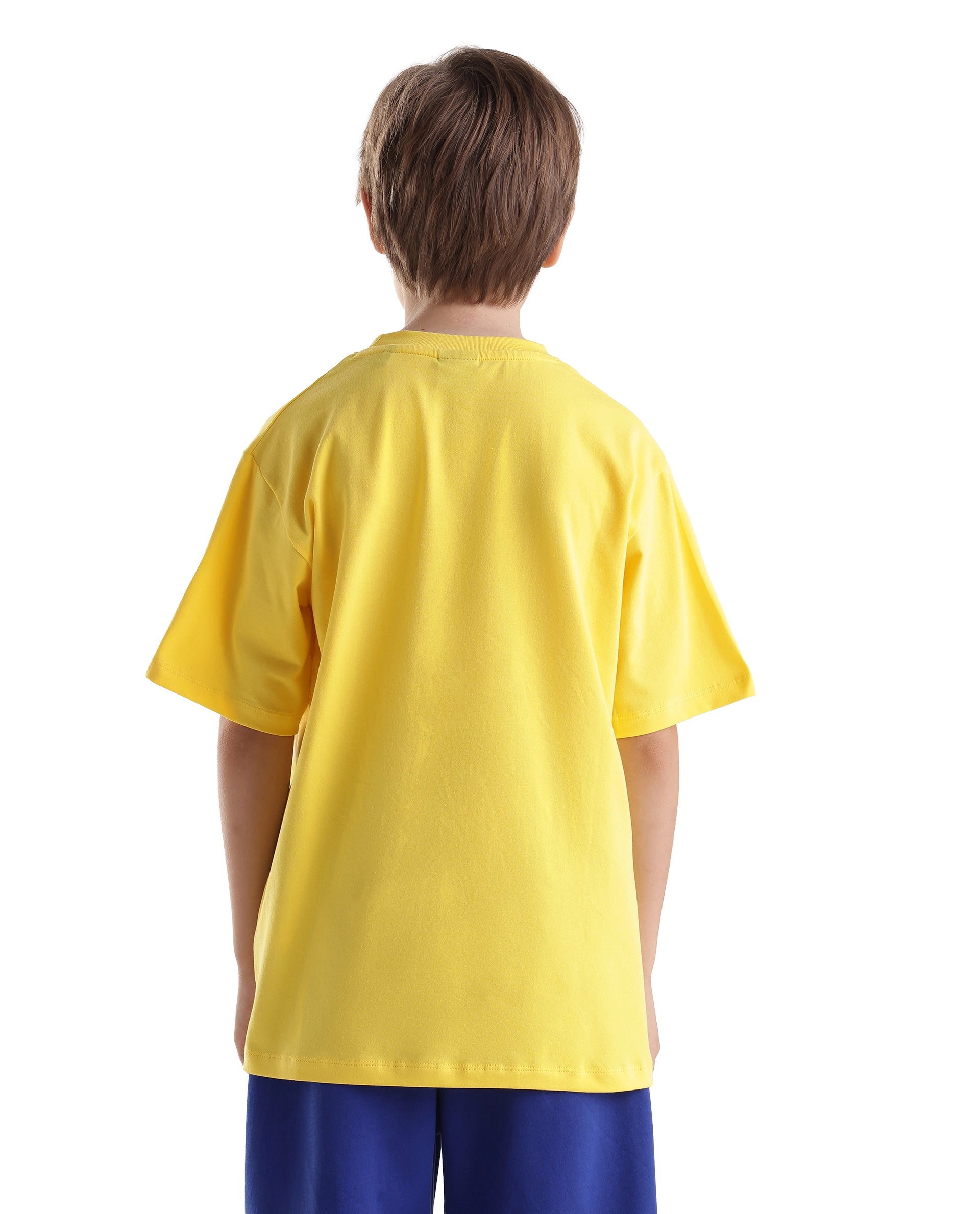 Rare Ones Kids Key Yellow Cotton Blend Fabric Pull-On Closure Regular Fit Graphic Print T-Shirt