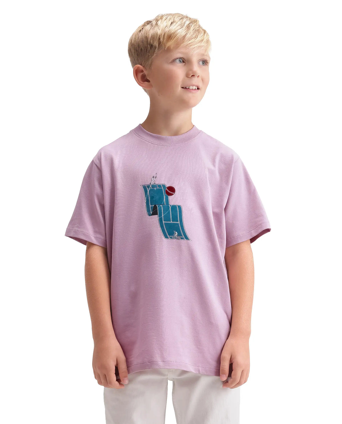 Rare Ones Kids Tome Light Pink Cotton Blend Fabric Pull-On Closure Regular Fit Graphic Print T-Shirt