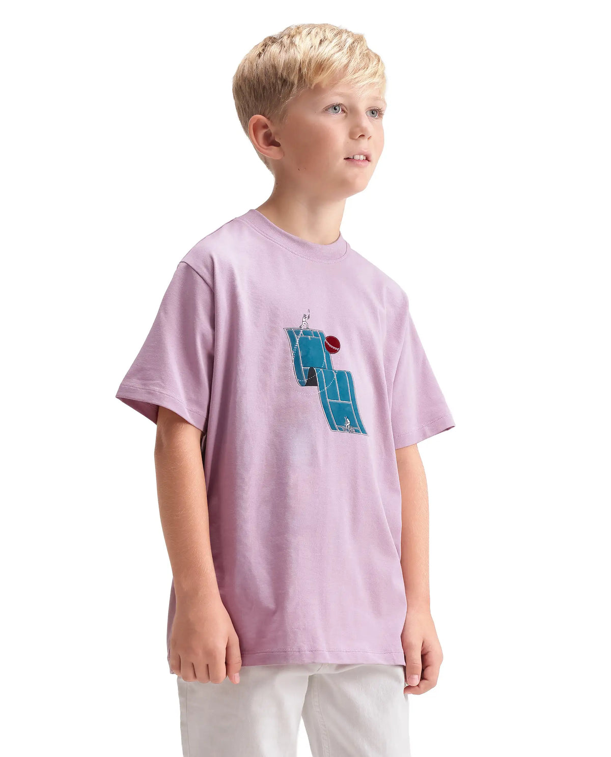 Rare Ones Kids Tome Light Pink Cotton Blend Fabric Pull-On Closure Regular Fit Graphic Print T-Shirt