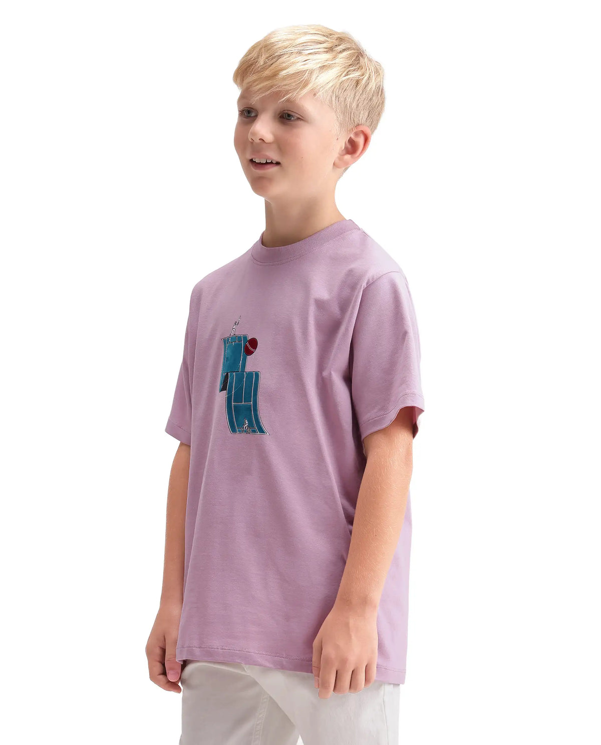 Rare Ones Kids Tome Light Pink Cotton Blend Fabric Pull-On Closure Regular Fit Graphic Print T-Shirt