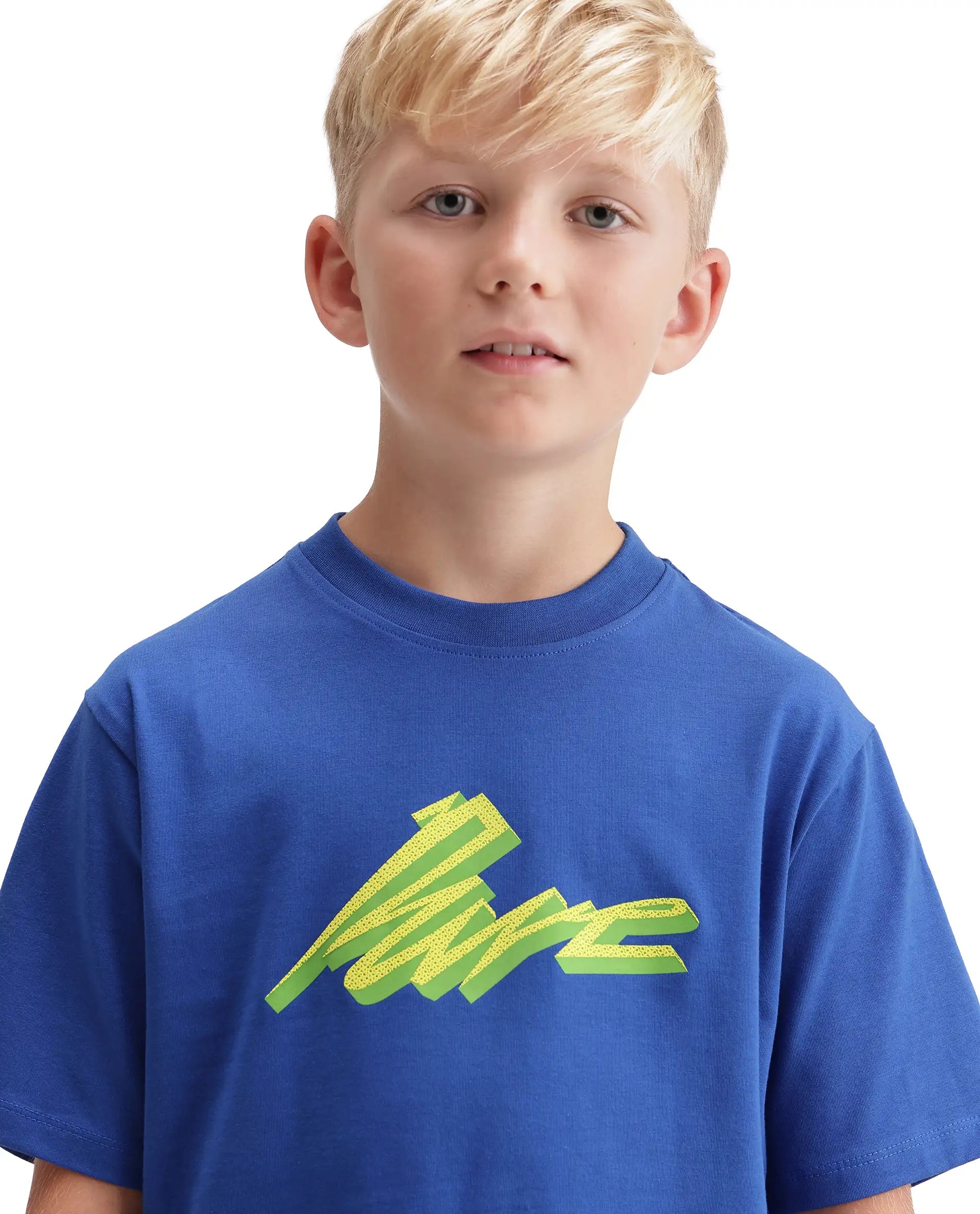 Rare Ones Kids Evia Blue Cotton Blend Fabric Pull-On Closure Regular Fit Graphic Print T-Shirt