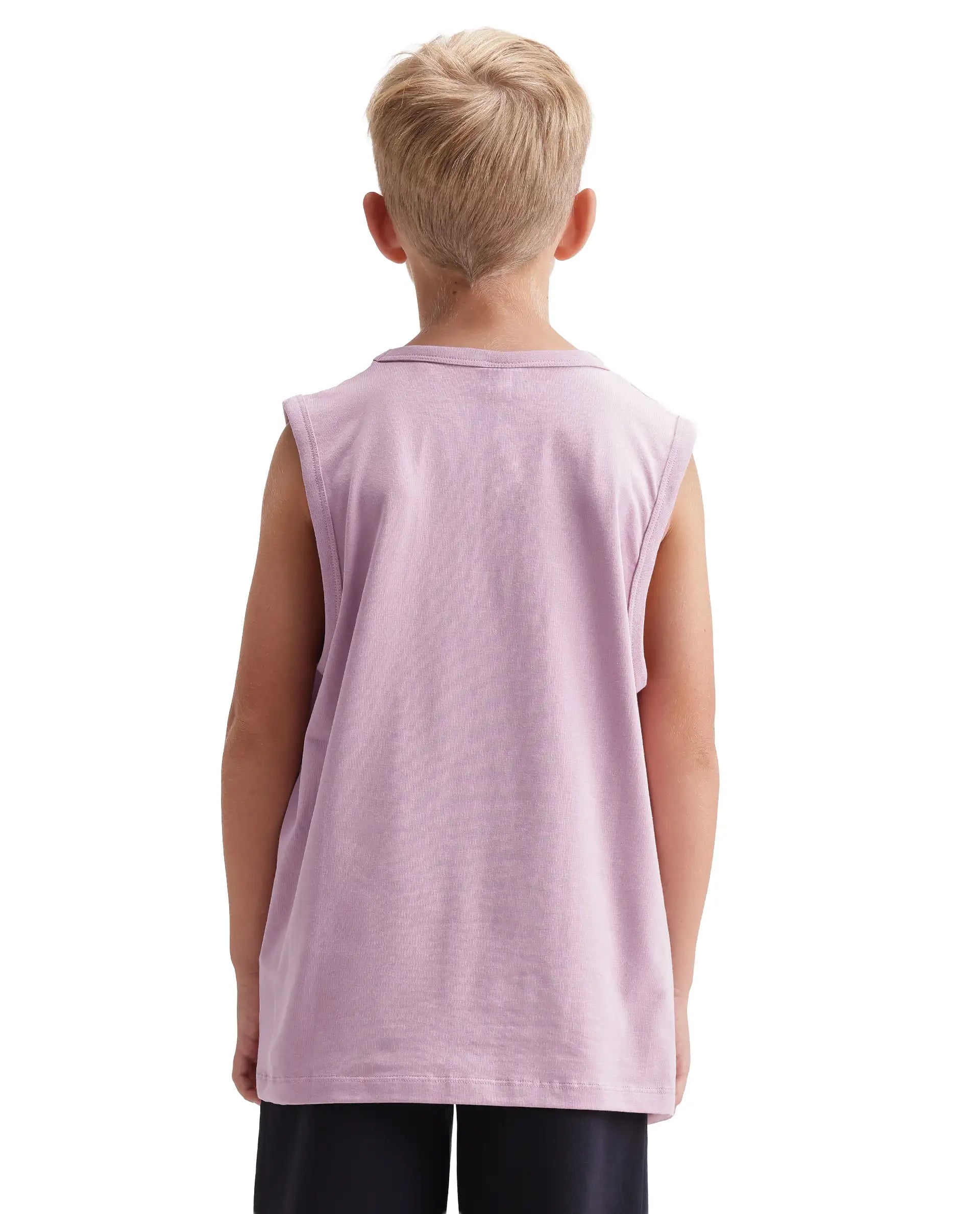 Rare Ones Kids Beck Light Pink Cotton Blend Fabric Pull-On Closure Tank Fit Graphic Print T-Shirt