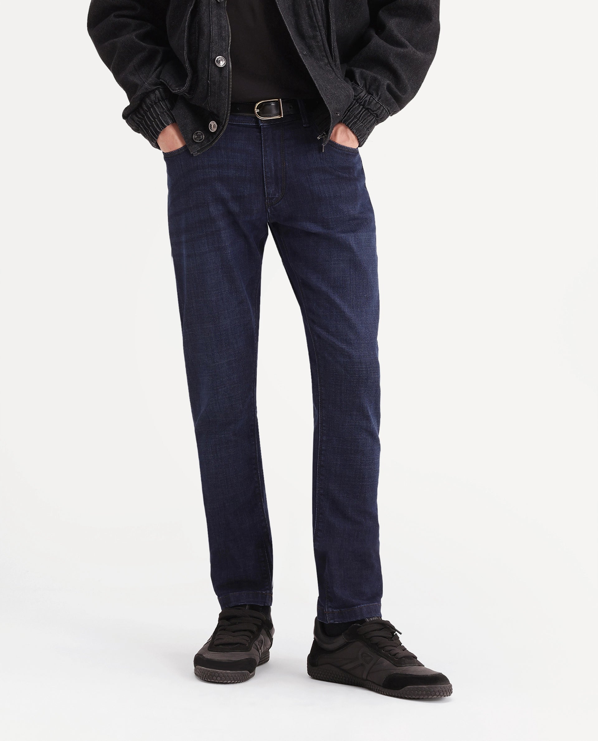 Rare Rabbit Men's Toledo 26 Dark Navy Cotton Blend Hawk Slim Plain Jeans