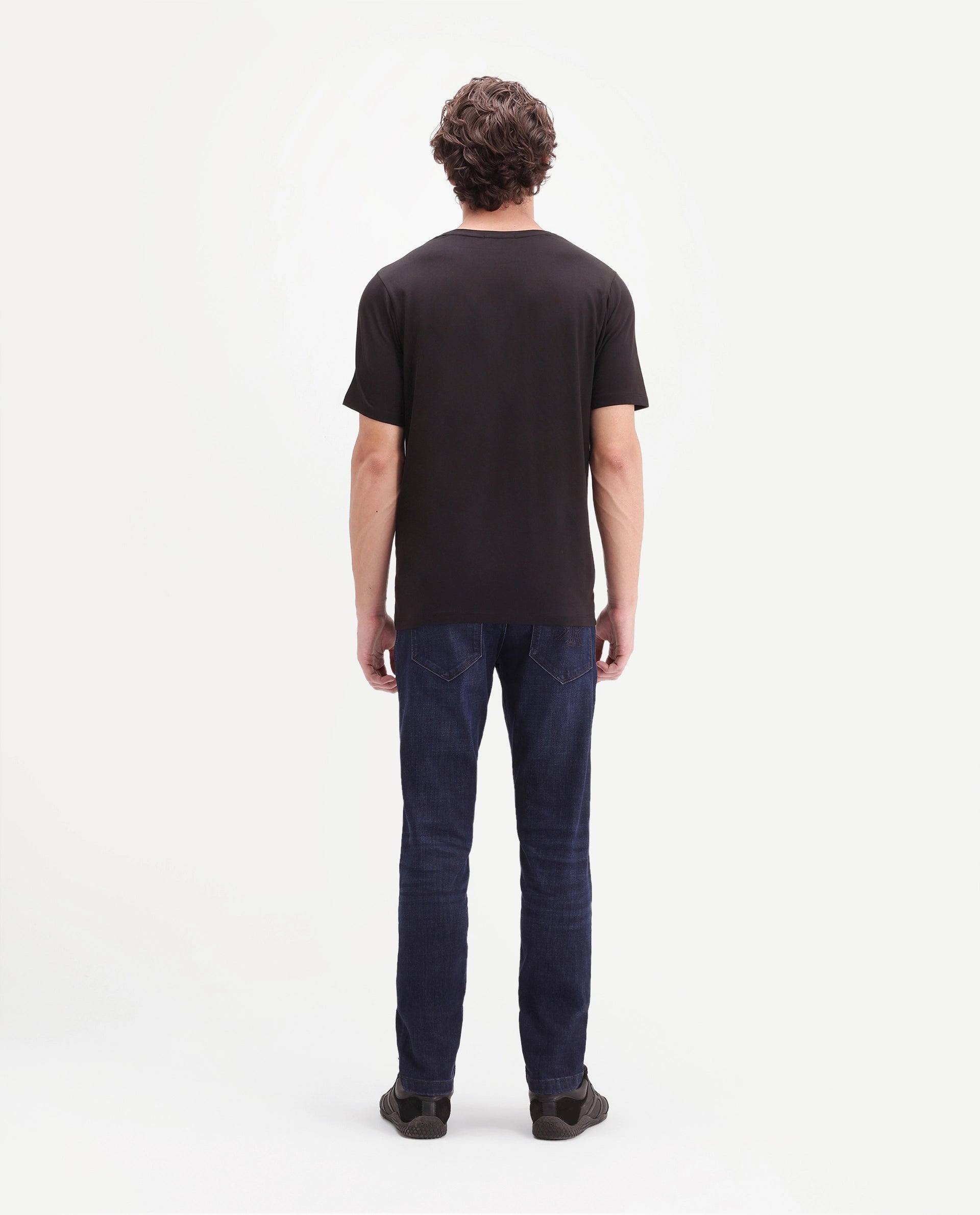 Rare Rabbit Men's Toledo 26 Dark Navy Cotton Blend Hawk Slim Plain Jeans