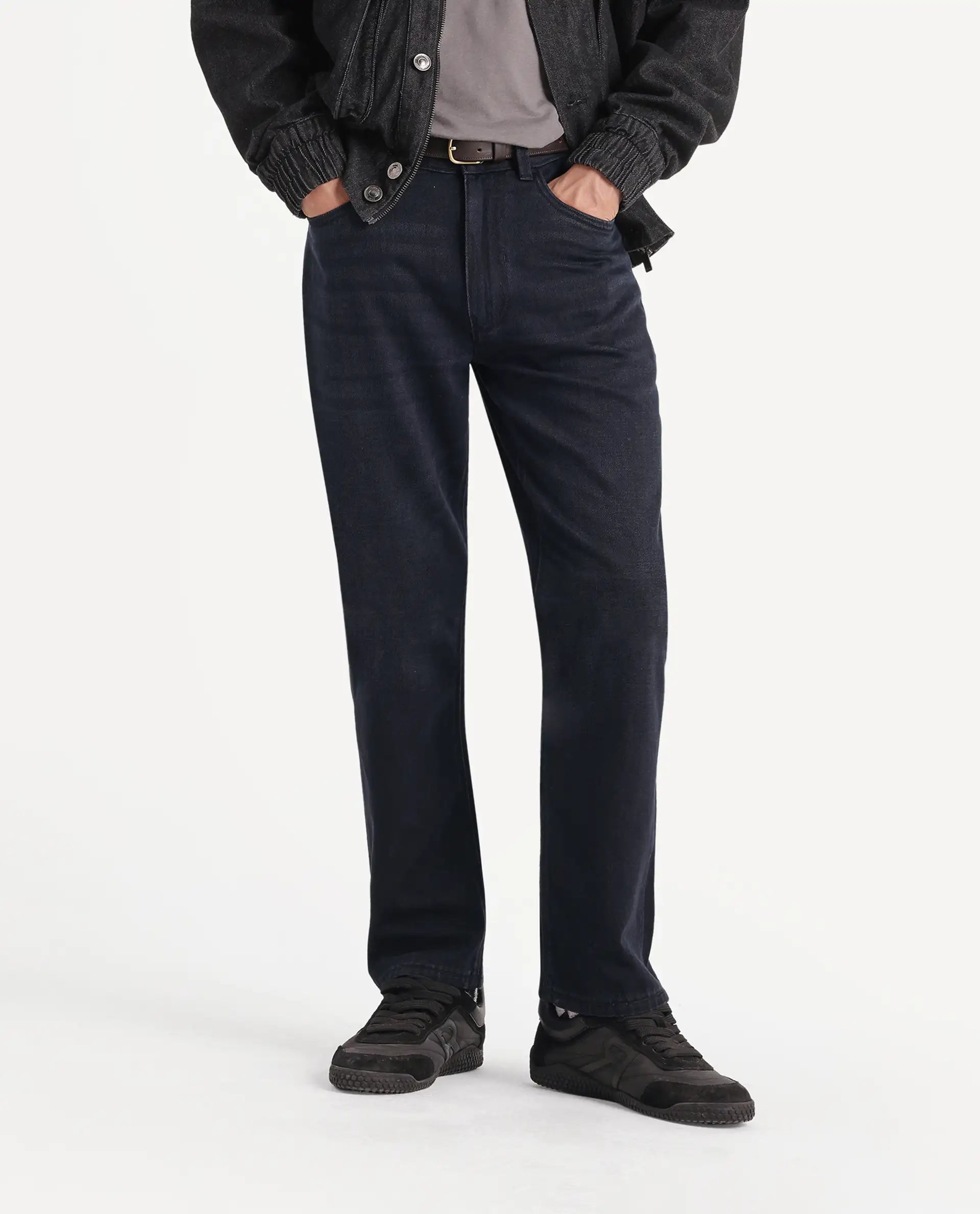 Rare Rabbit Men's Indy 26 Dark Navy Cotton Morris Regular Plain Jeans