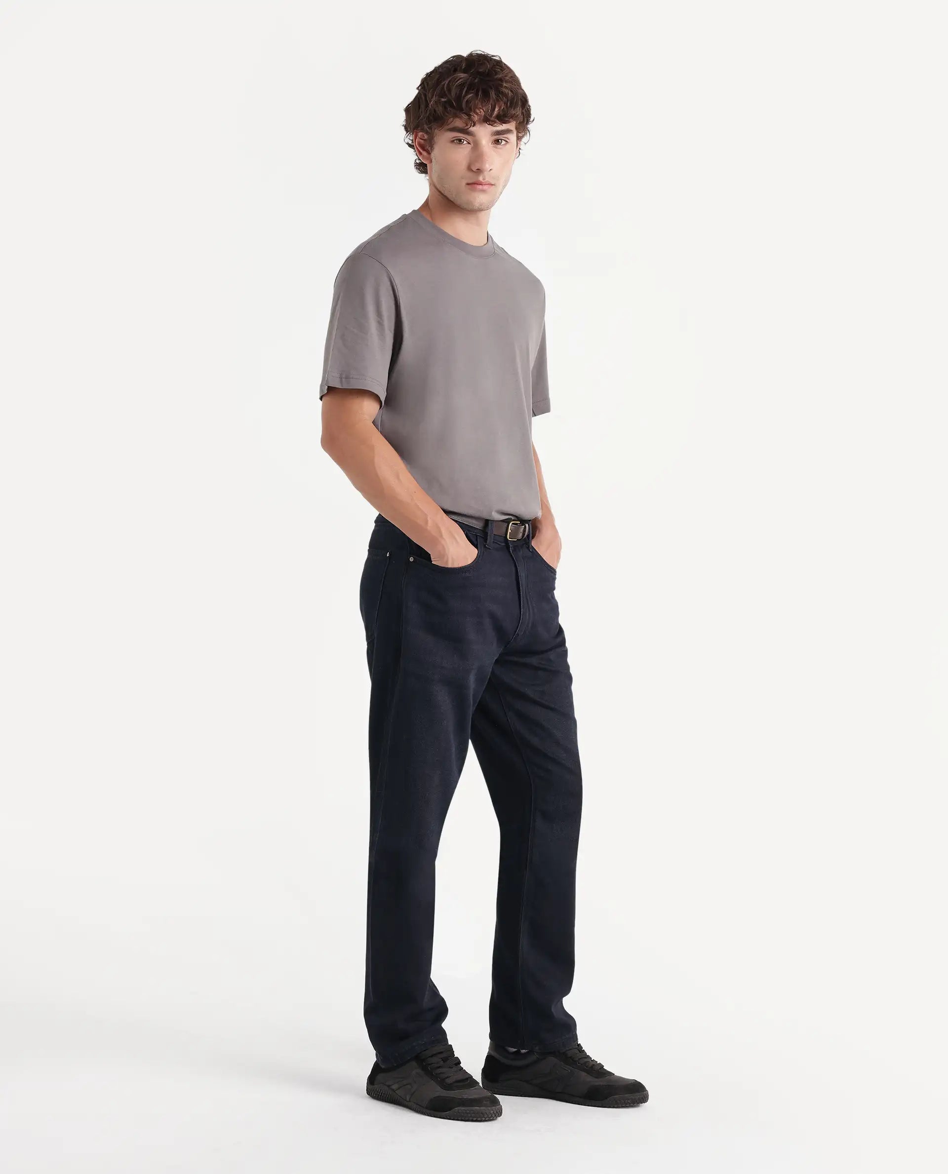 Rare Rabbit Men's Indy 26 Dark Navy Cotton Morris Regular Plain Jeans