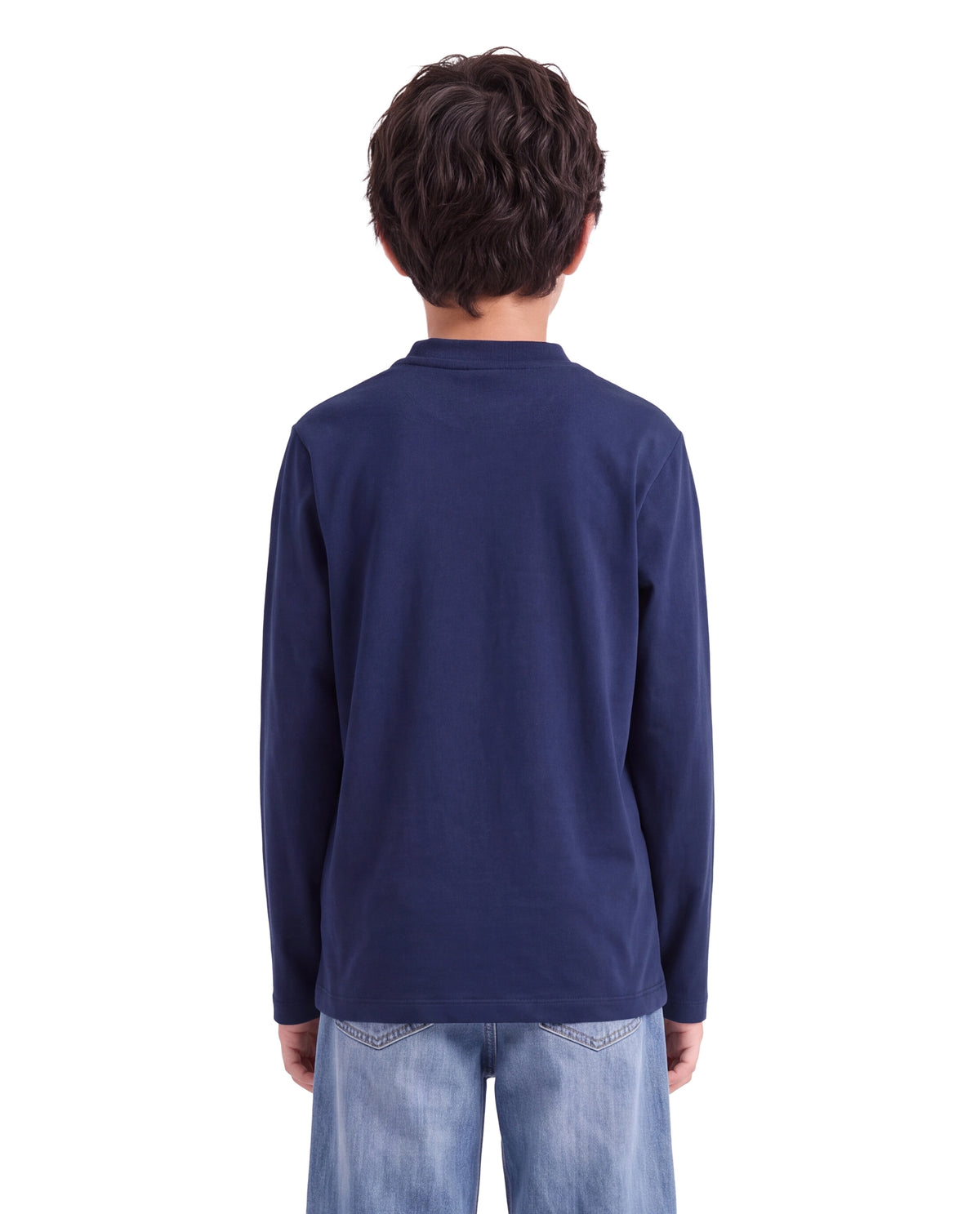 Rare Ones Kids Boet Navy Cotton Fabric Pull-On Regular Fit Graphic Print T-Shirt