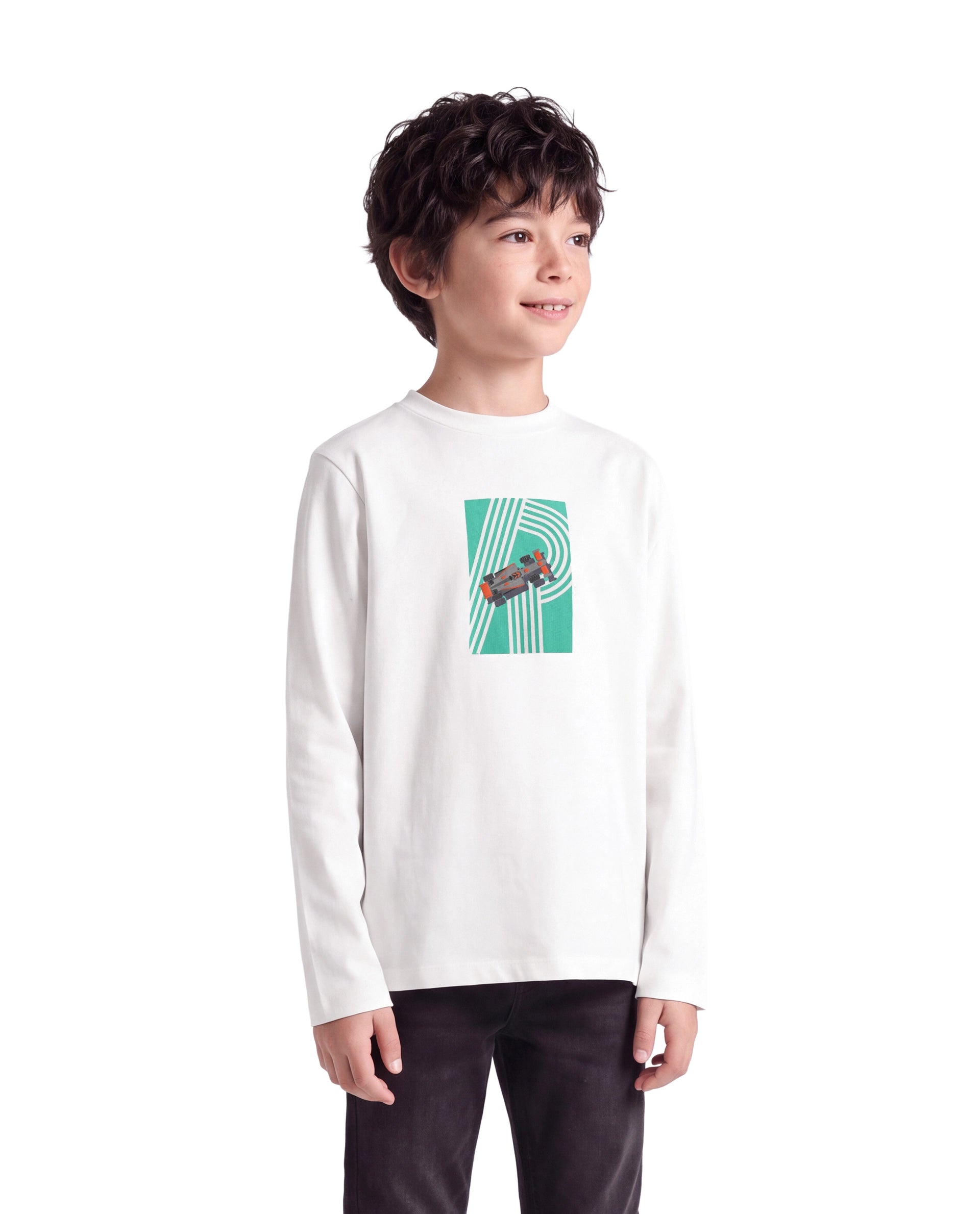 Rare Ones Kids Boet Off White Cotton Fabric Pull-On Regular Fit Graphic Print T-Shirt