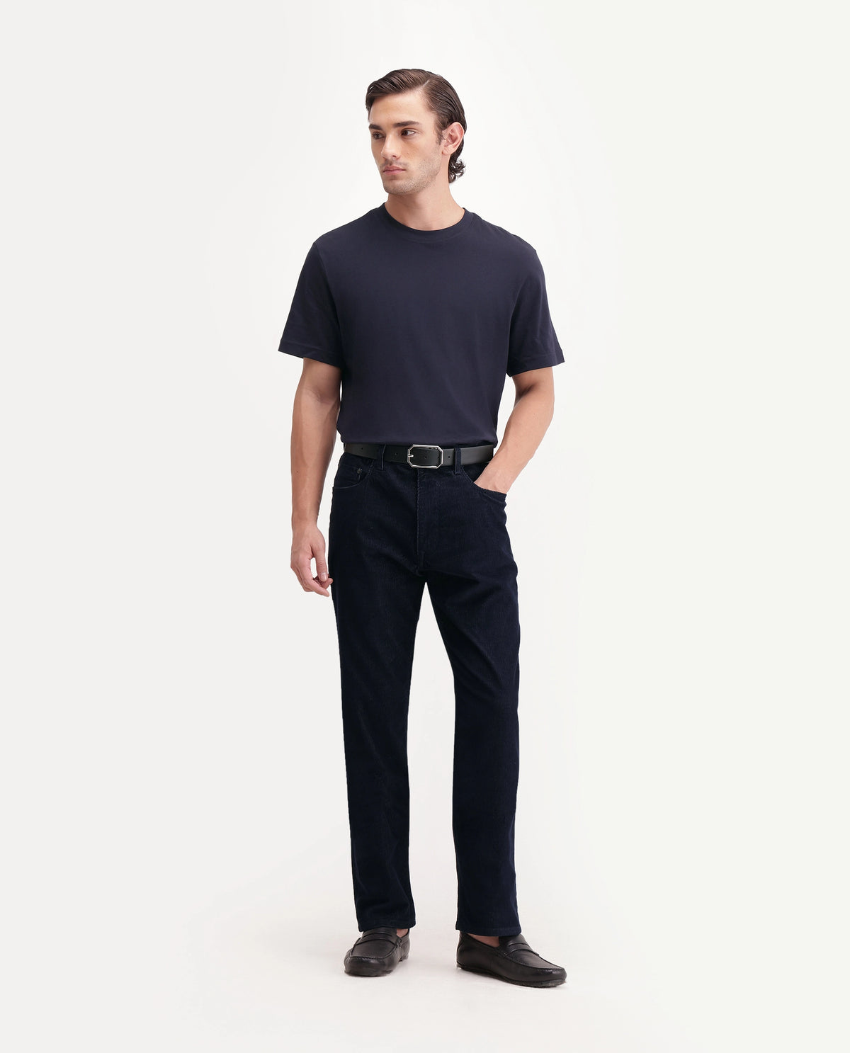 Rare Rabbit Men's Deor Blue Cotton Blend Morris Regular Plain Jeans