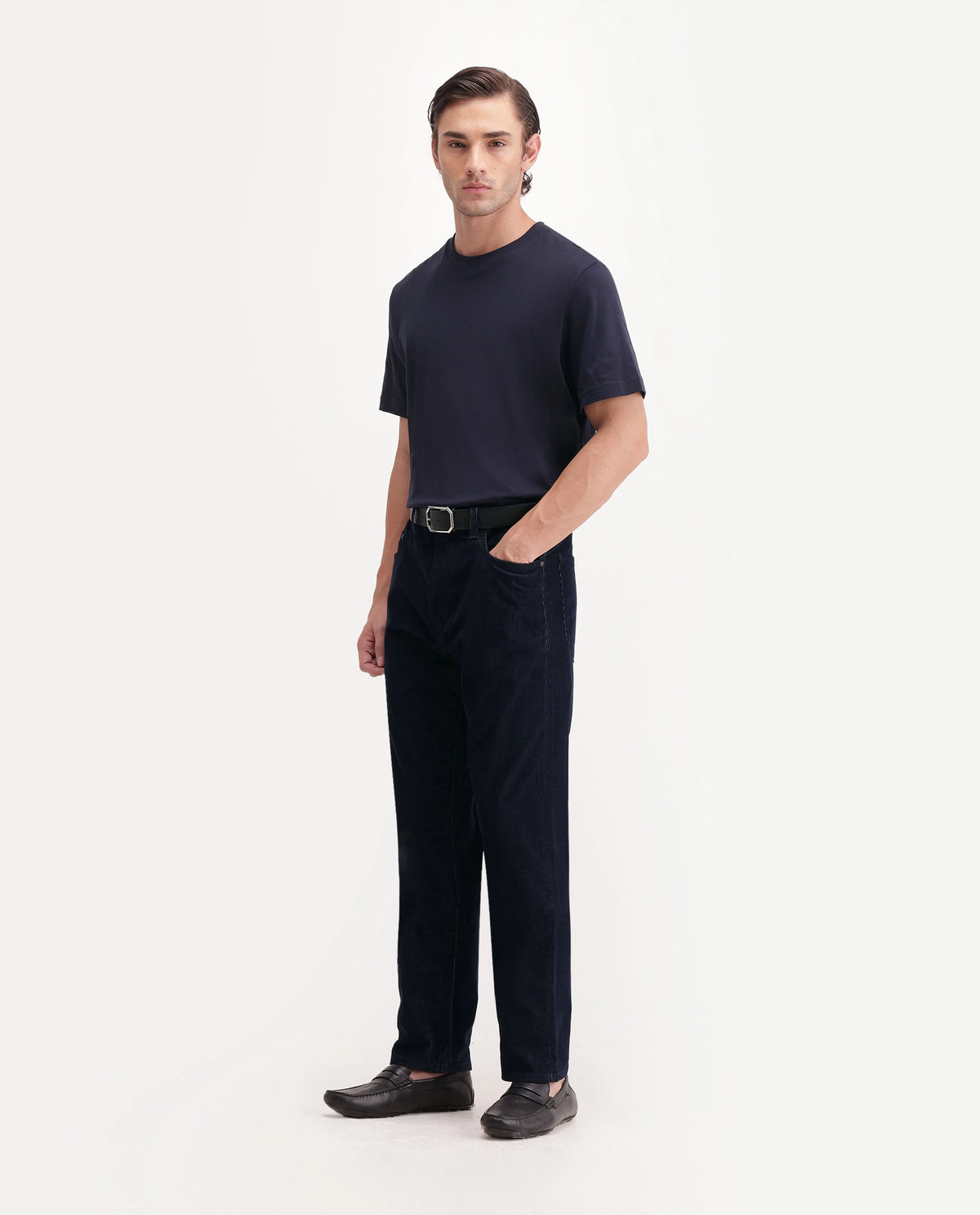 Rare Rabbit Men's Deor Blue Cotton Blend Morris Regular Plain Jeans