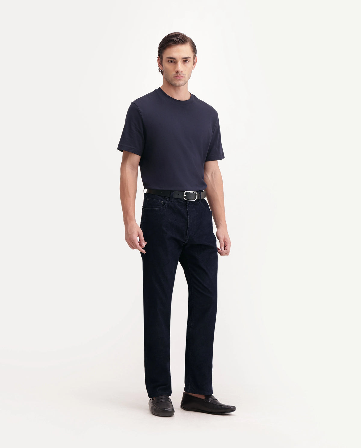 Rare Rabbit Men's Deor Blue Cotton Blend Morris Regular Plain Jeans