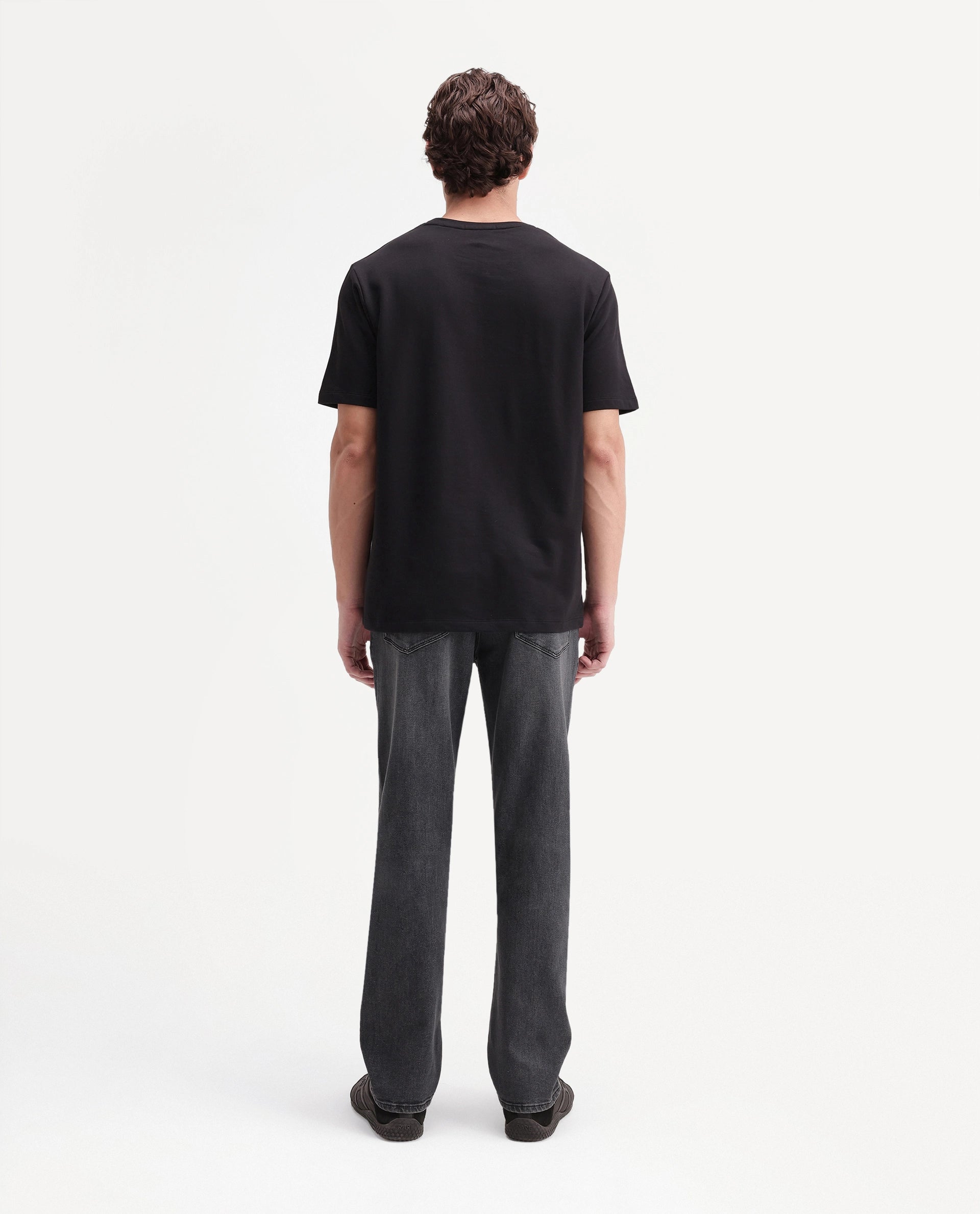 Rare Rabbit Men's Merg Dark Grey Cotton Blend Morris Regular Plain Jeans
