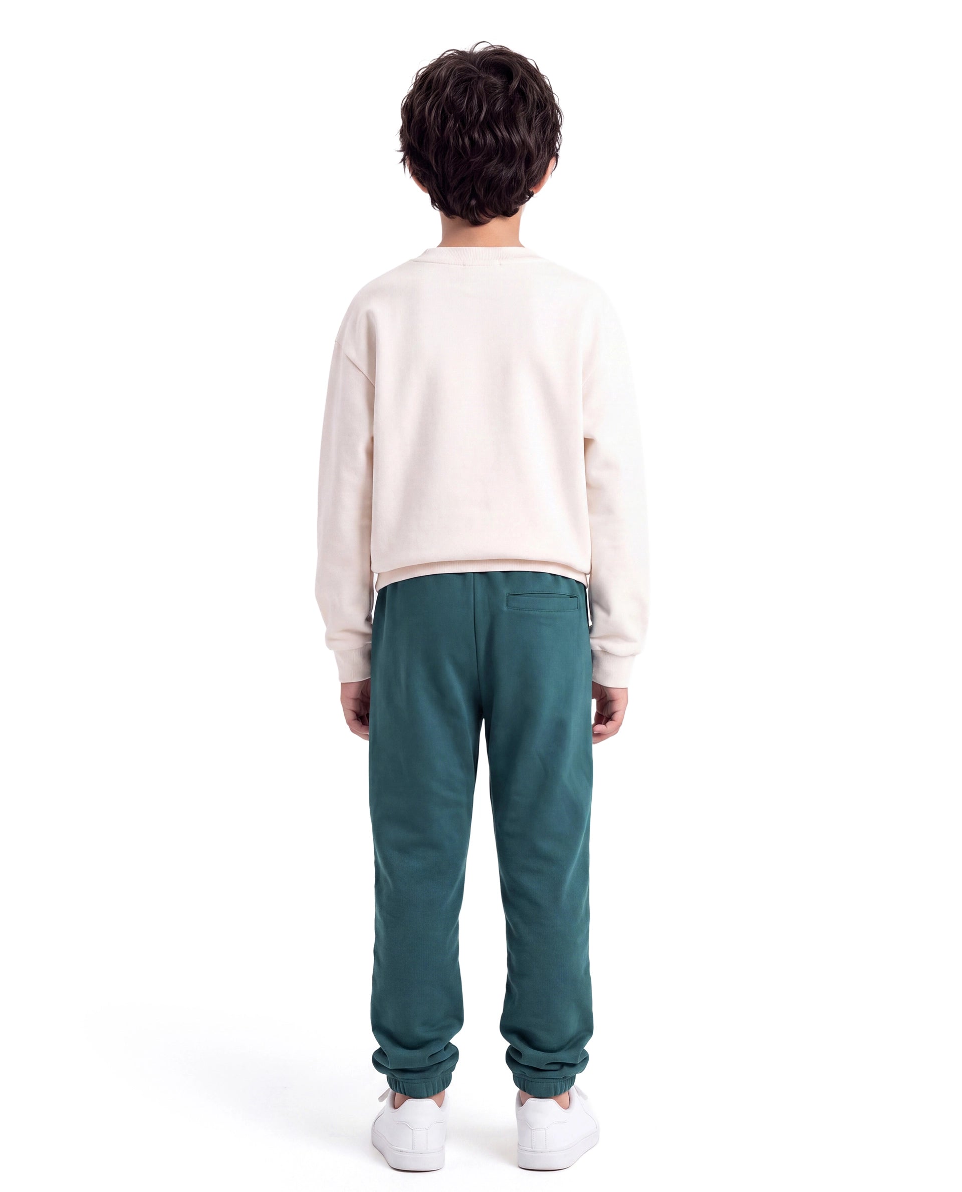 Rare Ones Kids Higs-B Teal Cotton Blend Fabric Drawstring Closure Straight Trackpant