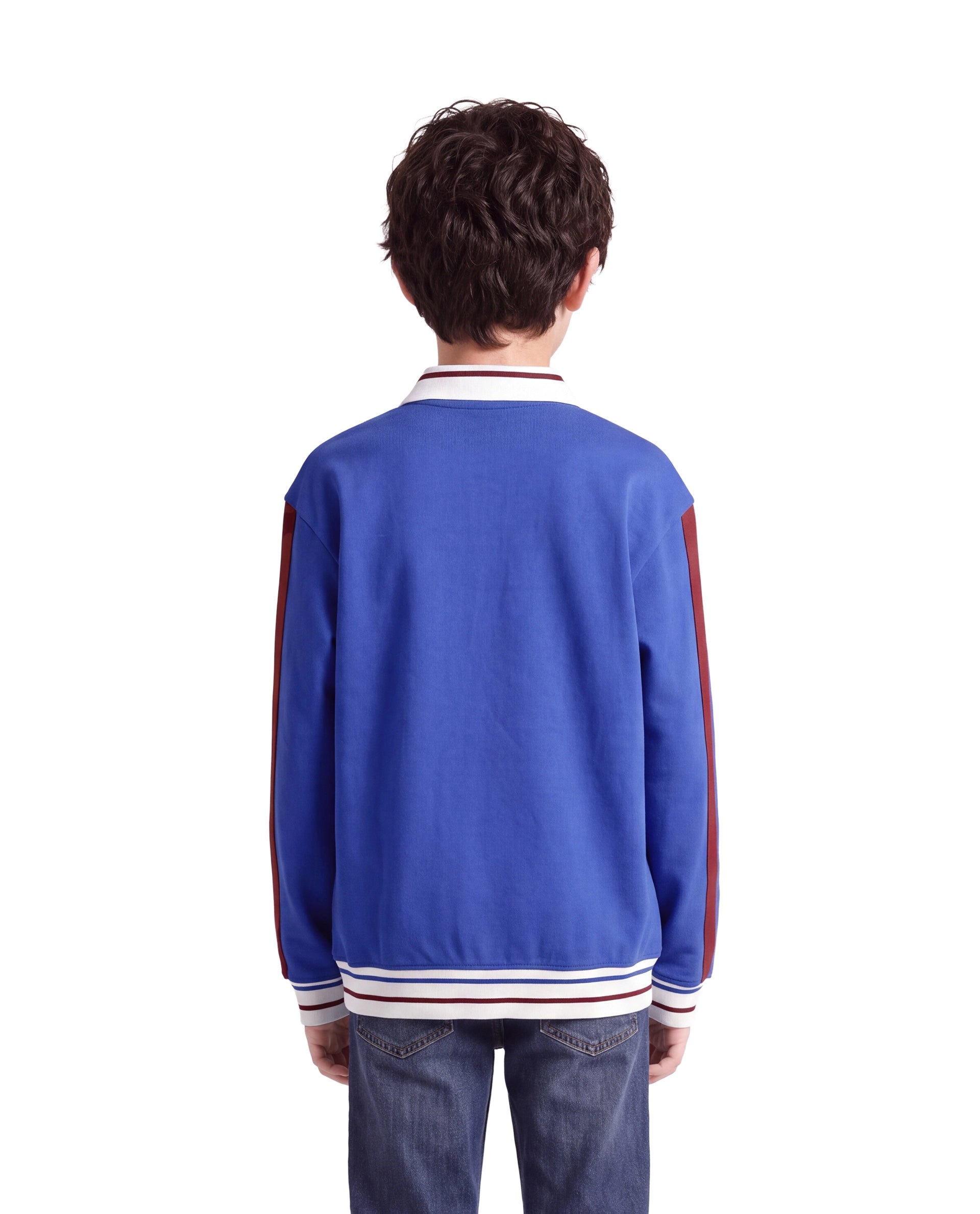 Rare Ones Kids Kitos Blue Cotton Blend Fabric Spread Collar Button Closure Regular Fit Graphic Print Polo