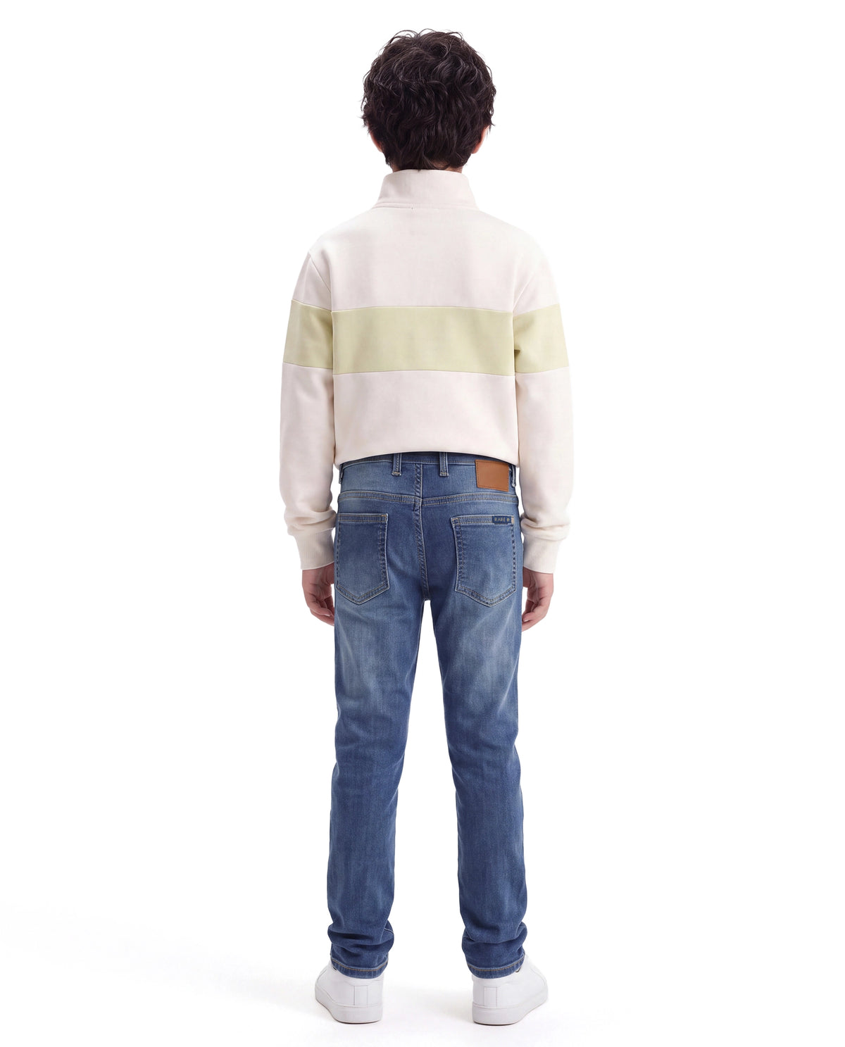 Rare Ones Kids Sonny Light Blue Cotton Blend Fabric Button And Zip Closure Slim Fit Plain Jeans