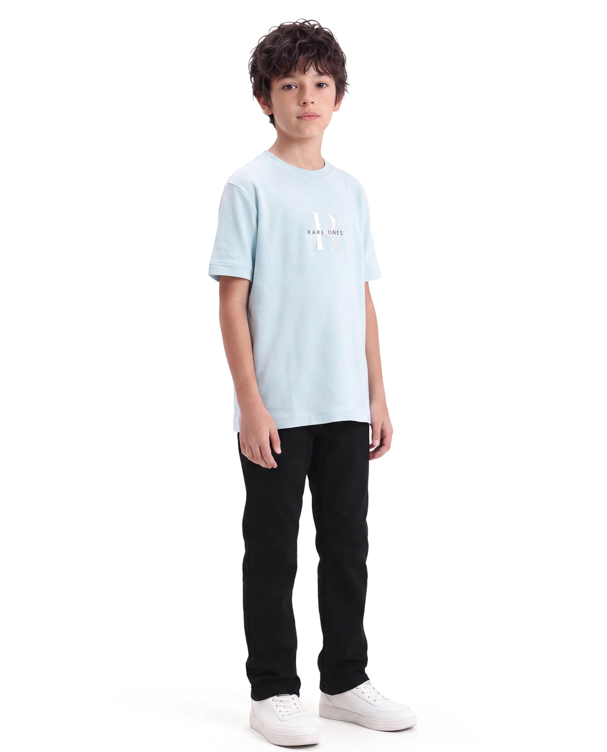 Rare Ones Kids Enom Black Cotton Fabric Relaxed Fit Plain Jeans