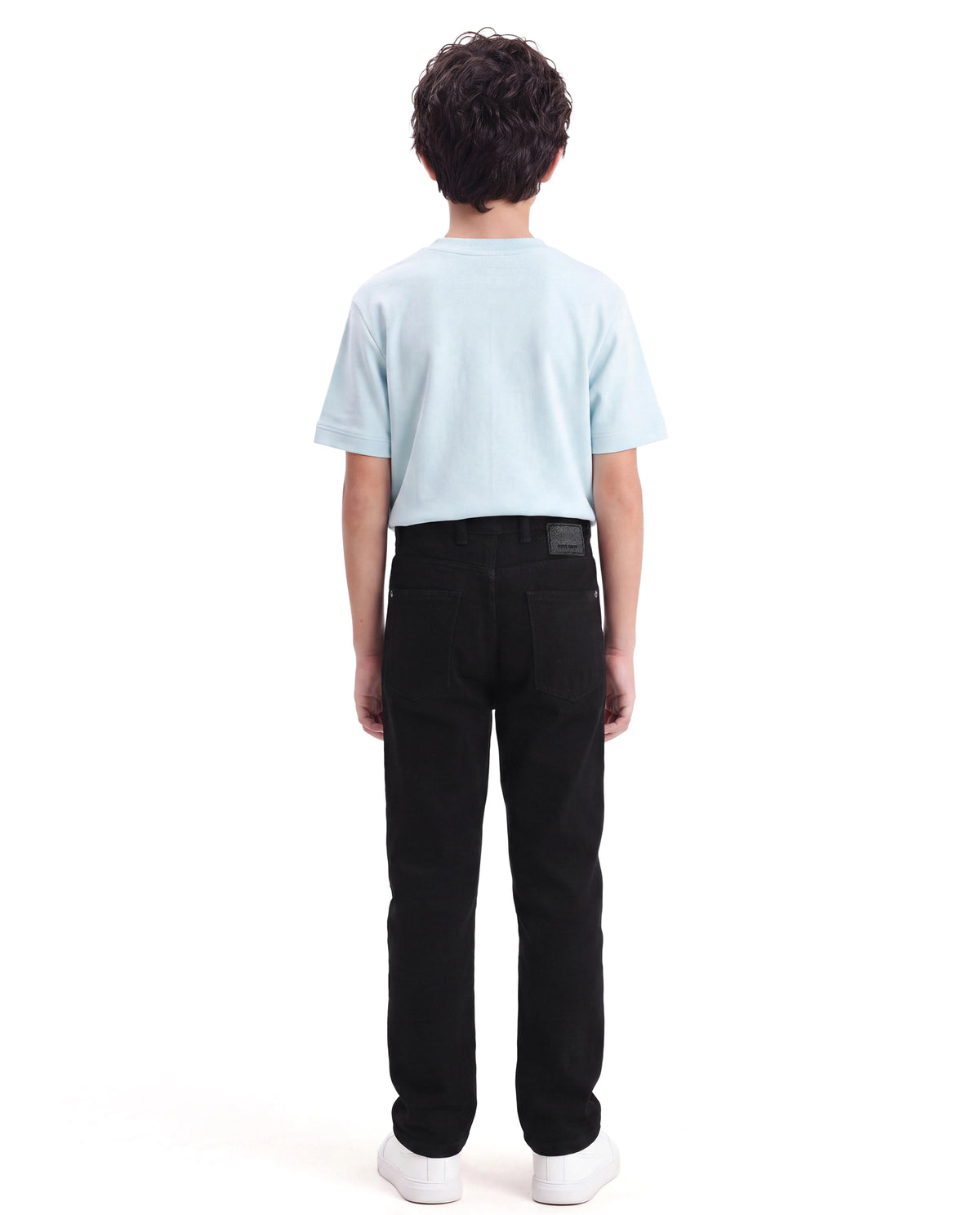 Rare Ones Kids Enom Black Cotton Fabric Relaxed Fit Plain Jeans