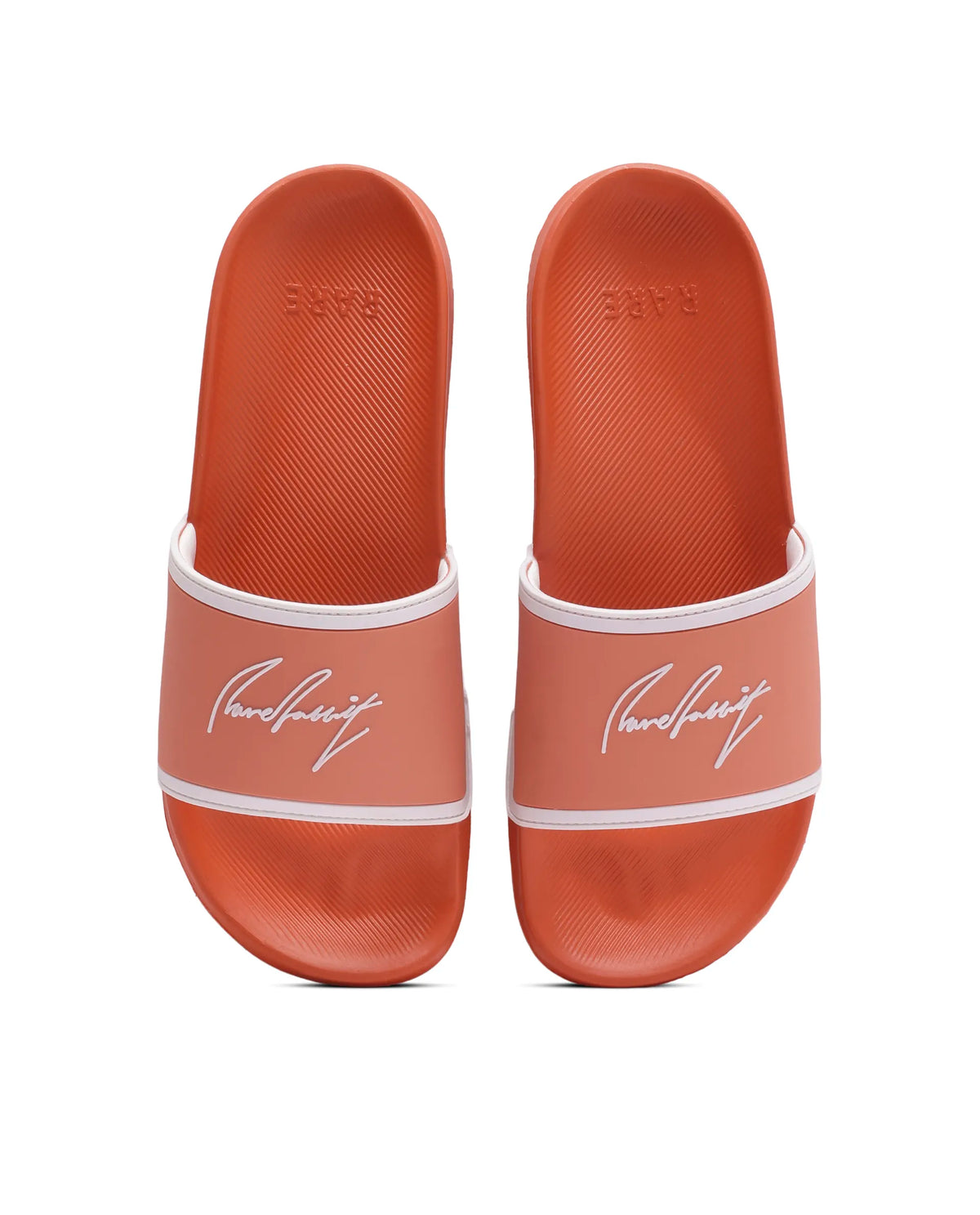 Rarez Mens Reff Orange/Beige Synthetic Material Regular Typography Print Sandal