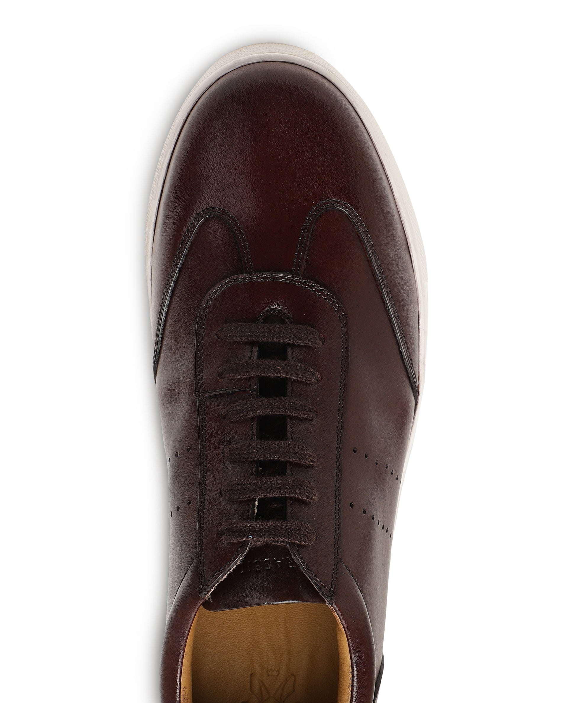 Rare Rabbit Men's Sterre 1 Brown Classic Oxford Styled Low-Top Sneakers Shoes