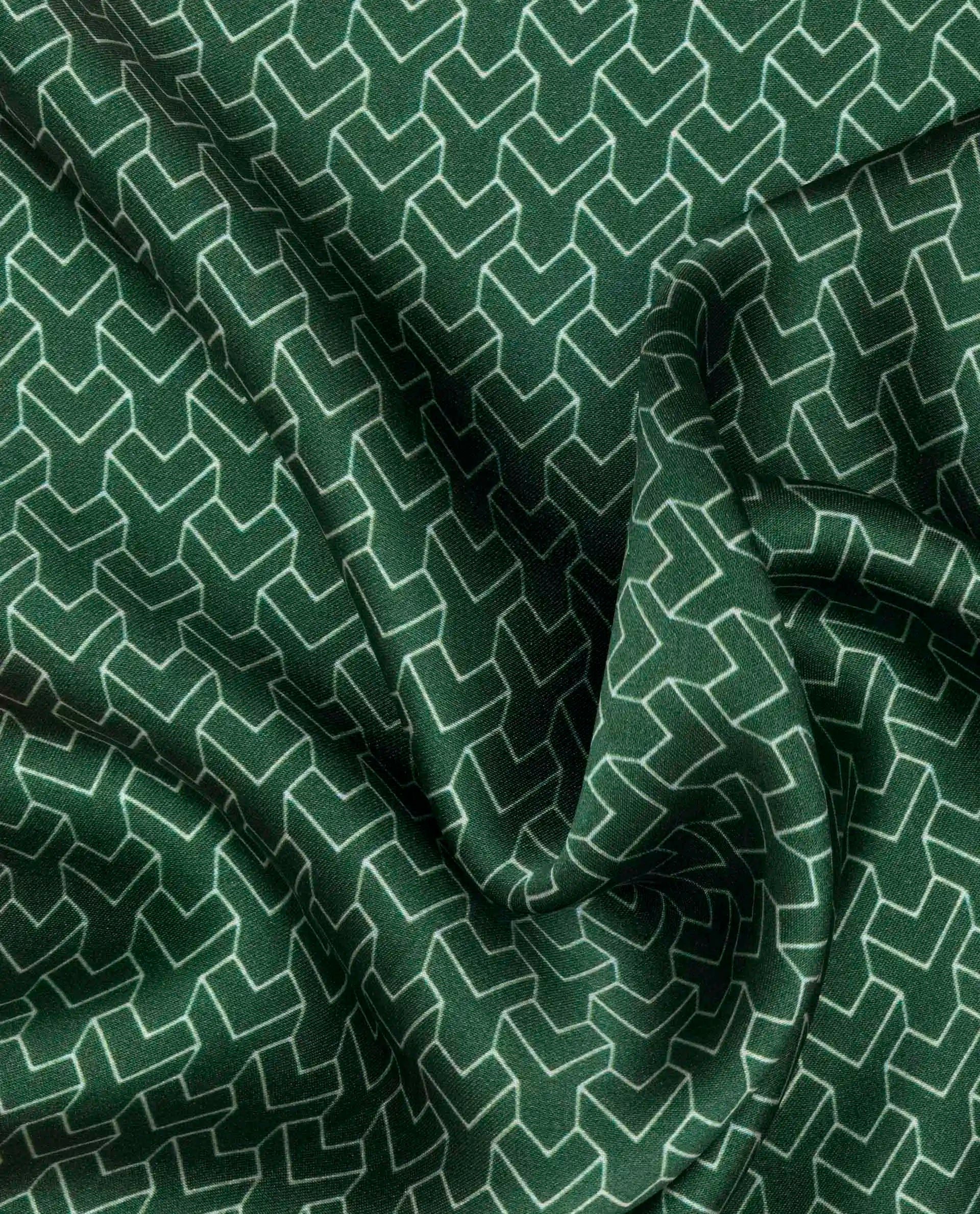 Rare Rabbit Men's Noaa-2 Green Silk Fabric Monogram Print Pocket Square