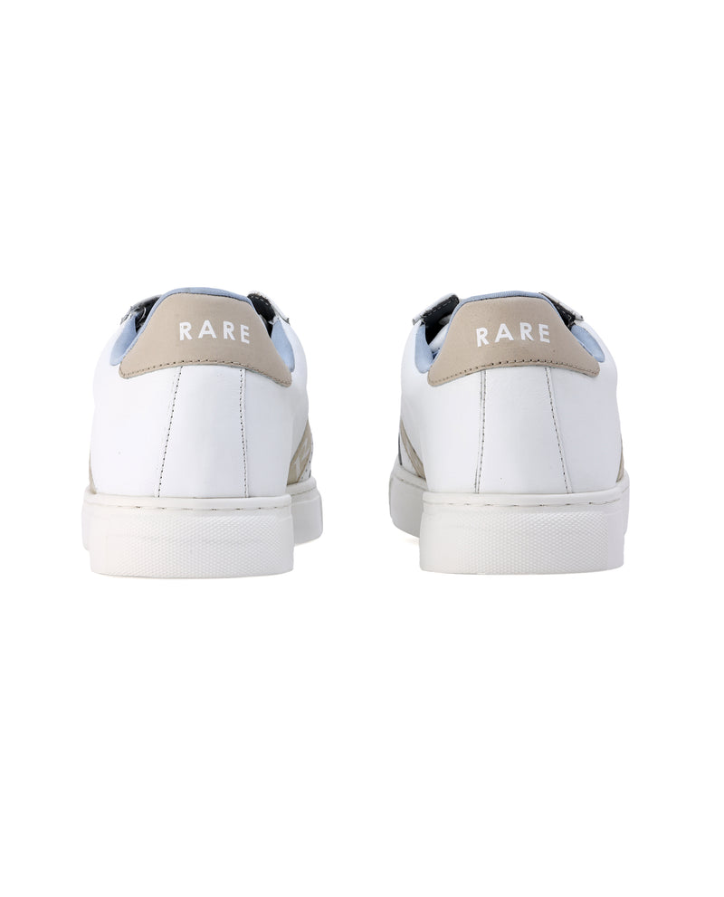 Rare Rabbit Men's Galileo White Round Toe Statement Branding Smart Casual Sneaker Shoes