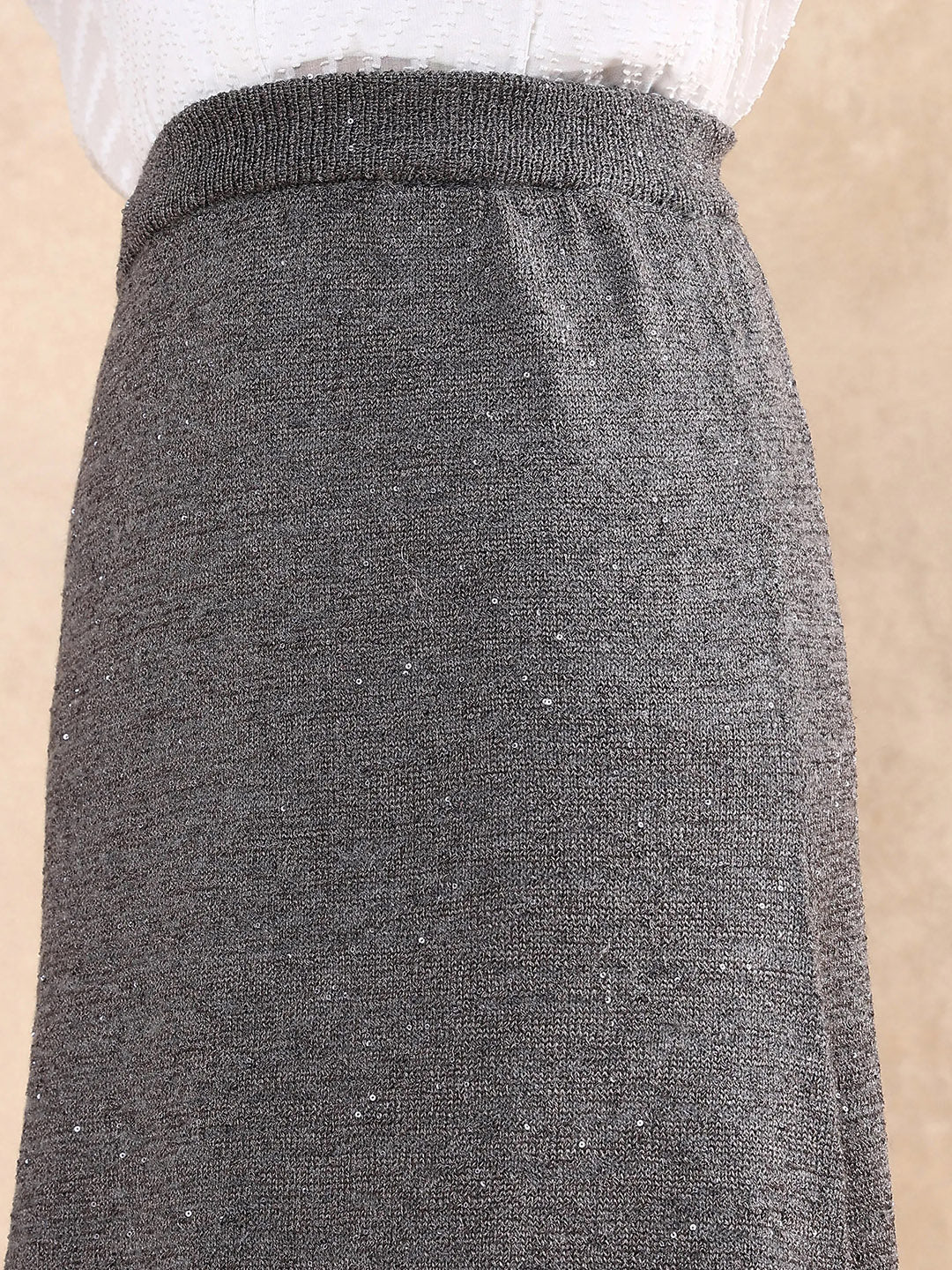 Rareism Women Adiyaman B Dark Grey Plain Skirt