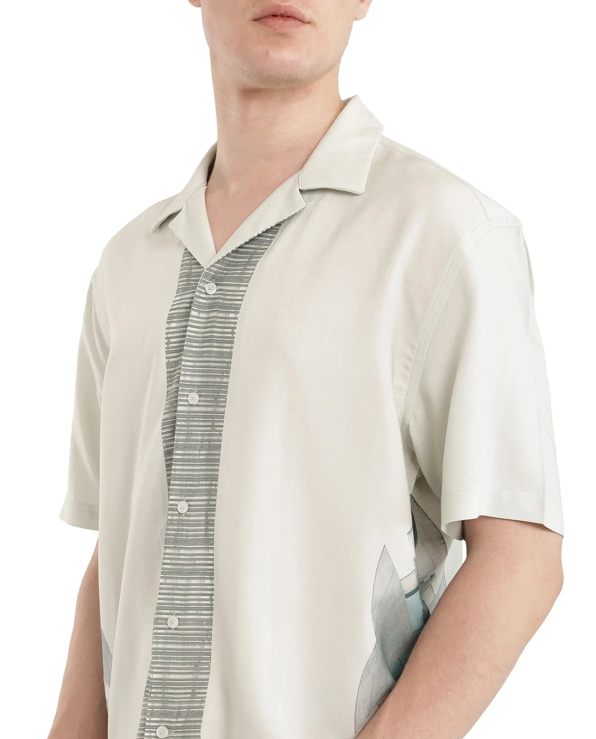 Rare Rabbit Men Aeron Pastel Green Viscose Fabric Printed Shirt