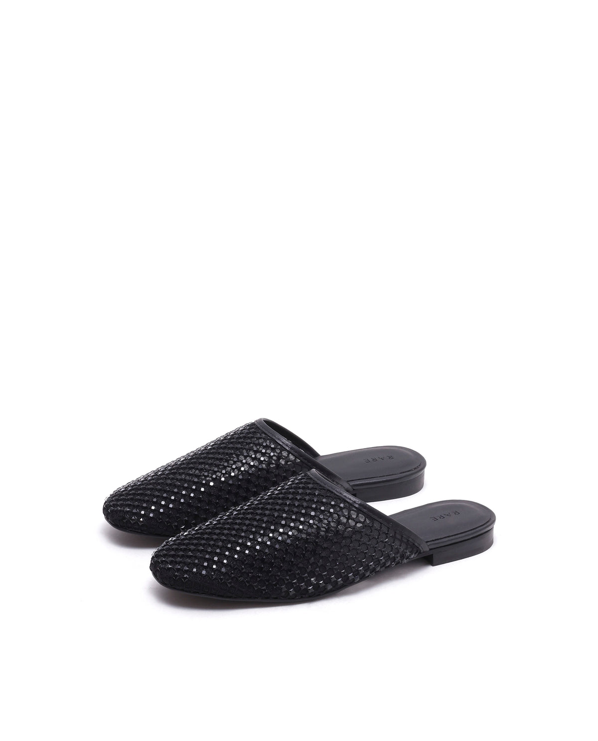 Rarez Women's Aira Black Micro Fiber & Mesh Low Flats