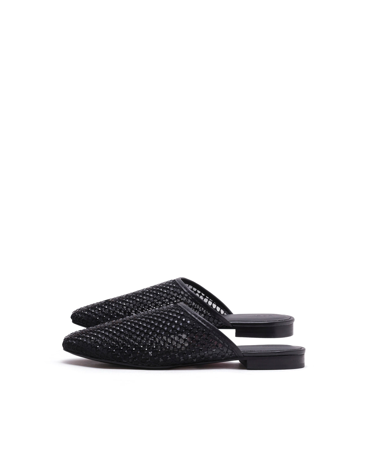 Rarez Women's Aira Black Micro Fiber & Mesh Low Flats