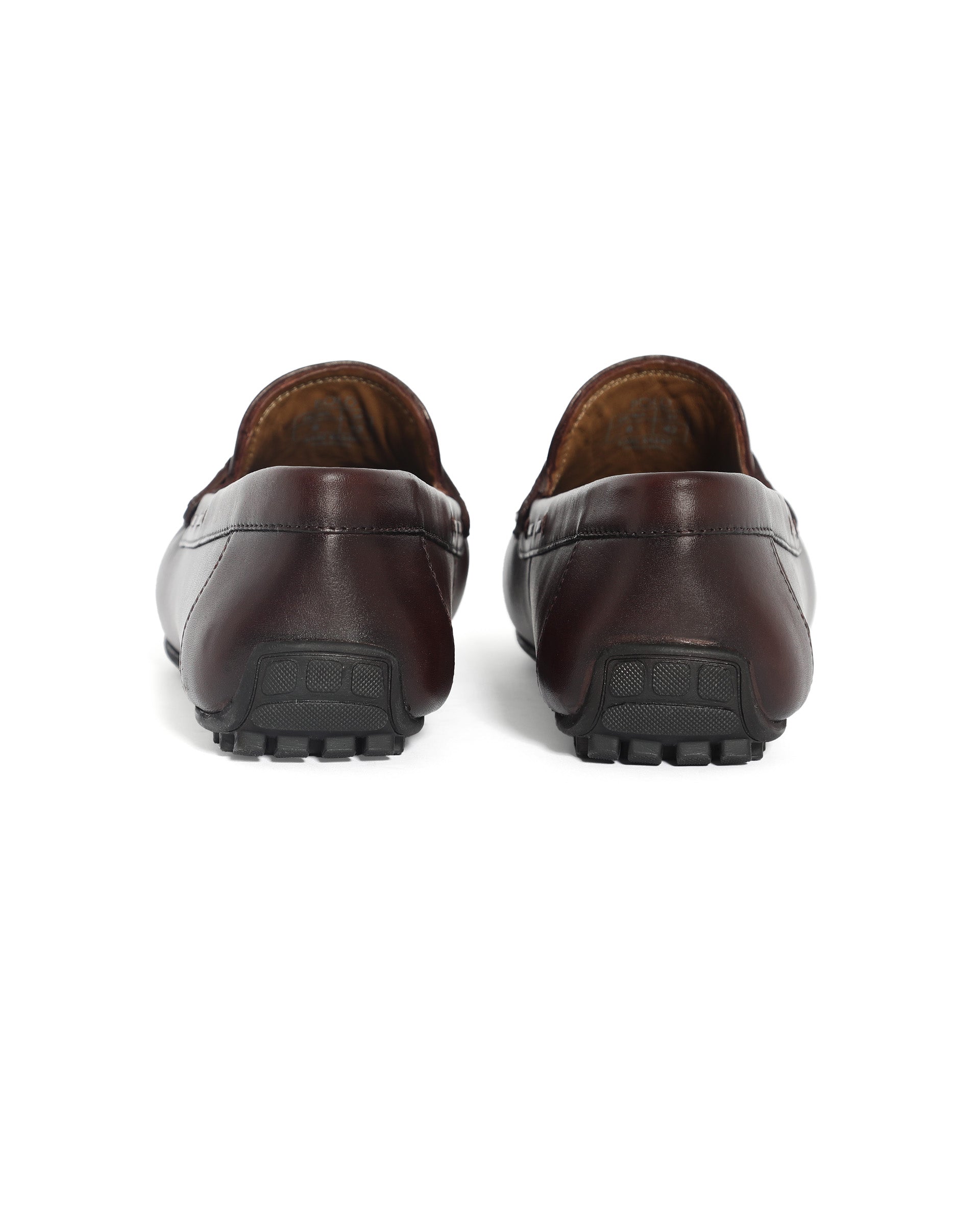 Rare Rabbit Men's Bold Burgundy Slip-On Monotone Genuine Leather Driver Moccasin