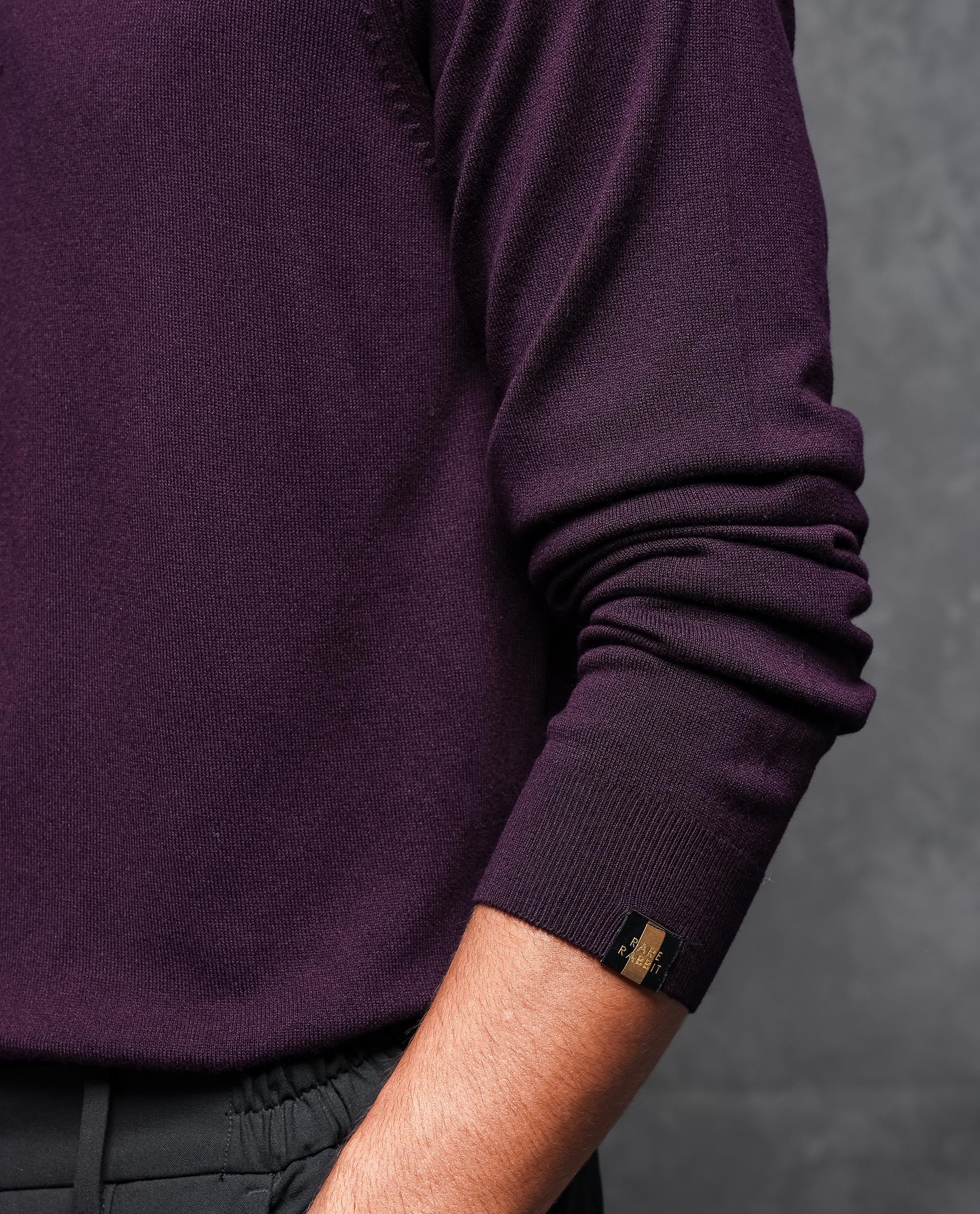 Rare Rabbit Men's Alfo Purple Viscose Plain Slim Fit Full Sleeve Hig