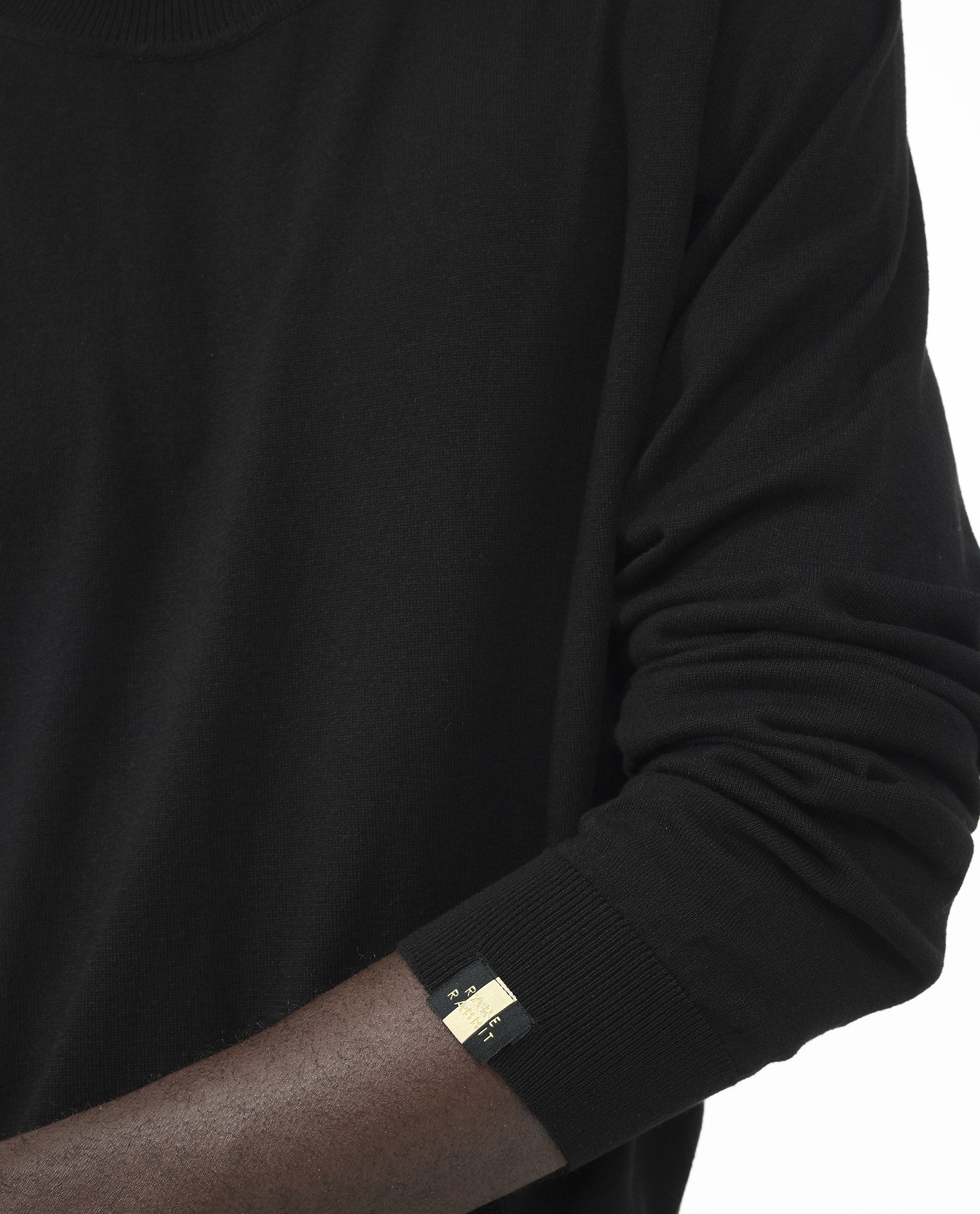 Rare Rabbit Men's Alfot Black Viscose Nylon Fabric Full Sleeve High Neck Regular Fit Plain Sweater