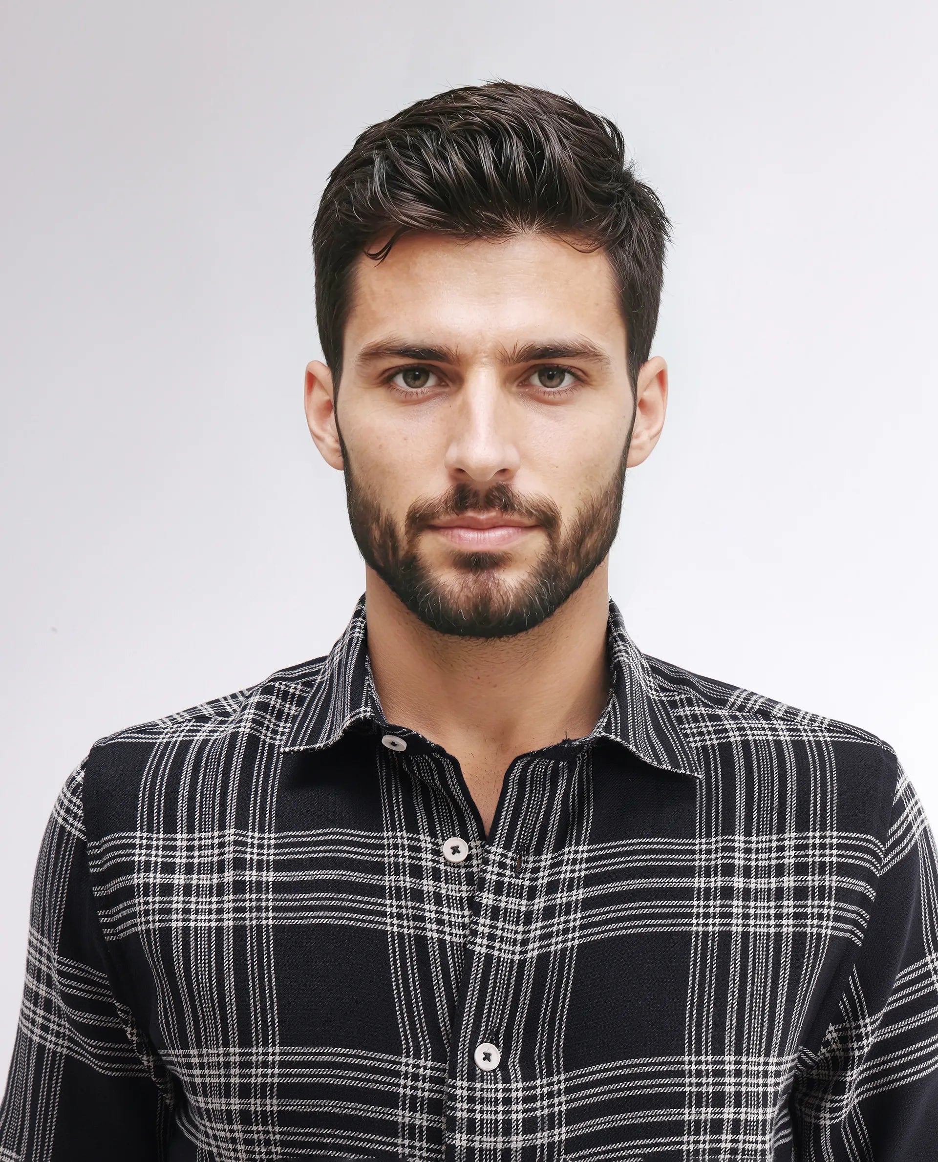 Rare Rabbit Men's Alls Black Cotton Checked Print Regular Fit Full Sleeve Collared Shirt