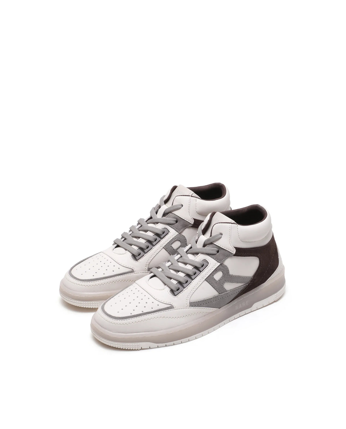 Rarez Men's Amur Hi Primary Beige/Brown Microfiber Sneaker
