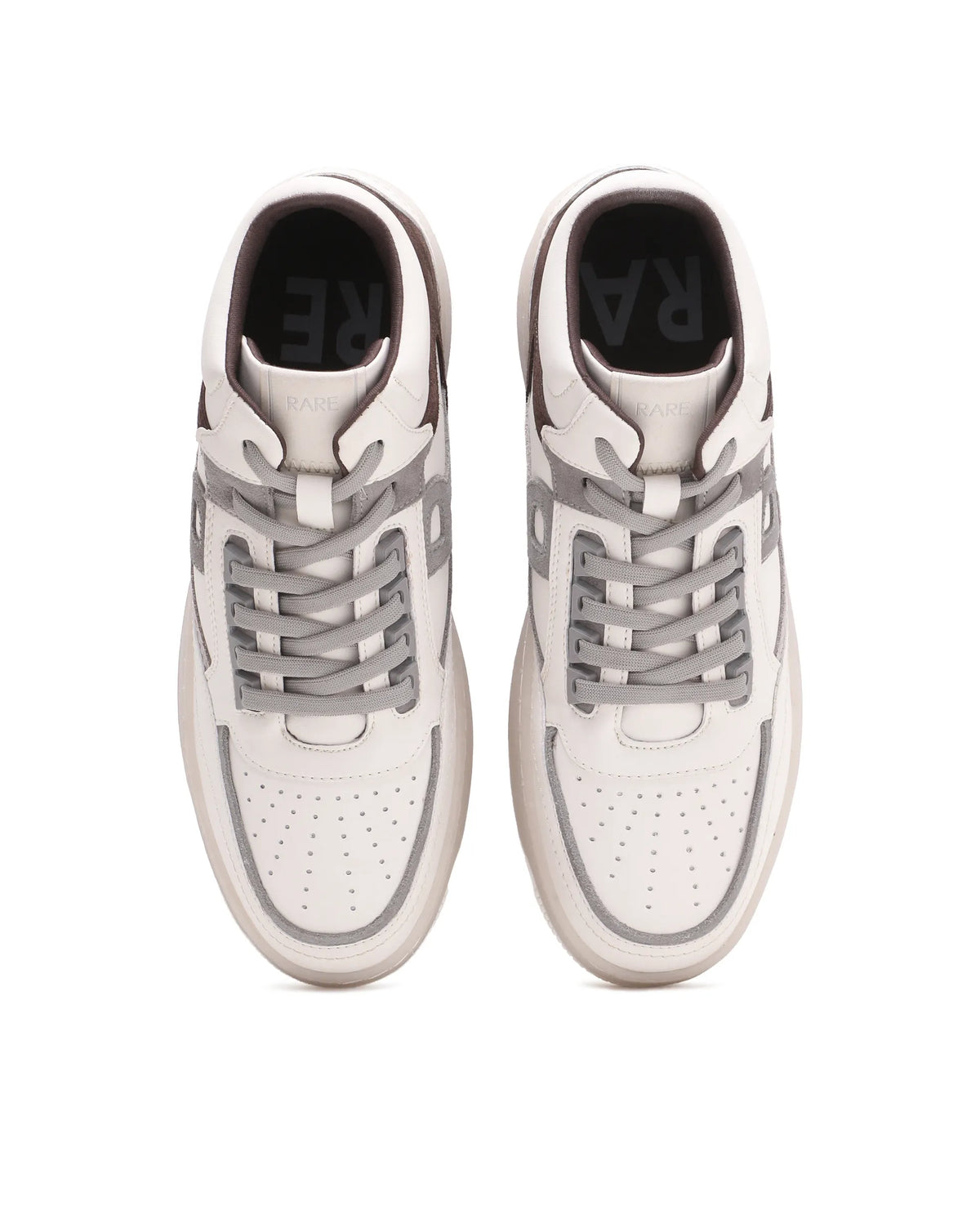 Rarez Men's Amur Hi Primary Beige/Brown Microfiber Sneaker