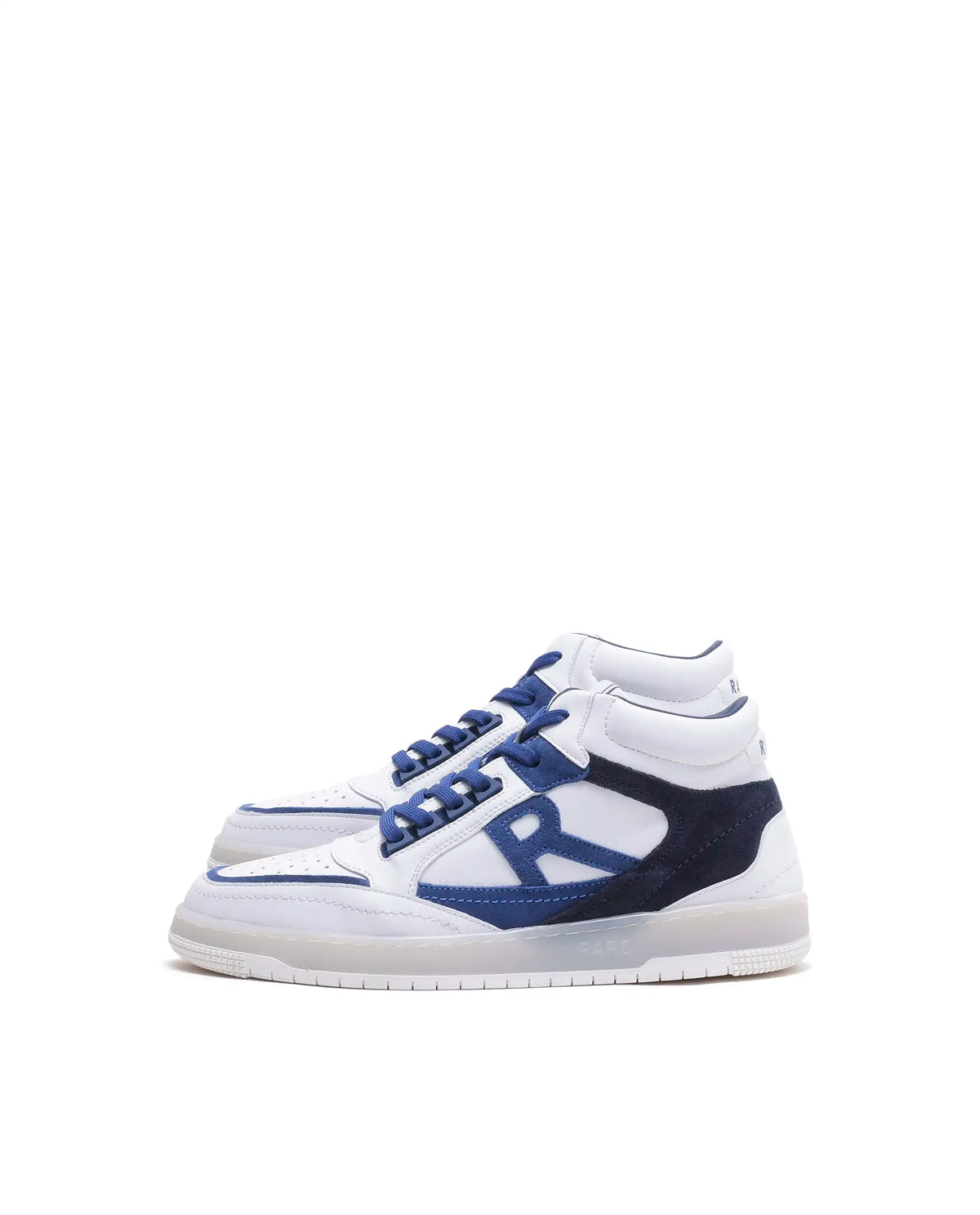 Rarez Men's Amur Hi Primary White/Blue Microfiber Sneaker