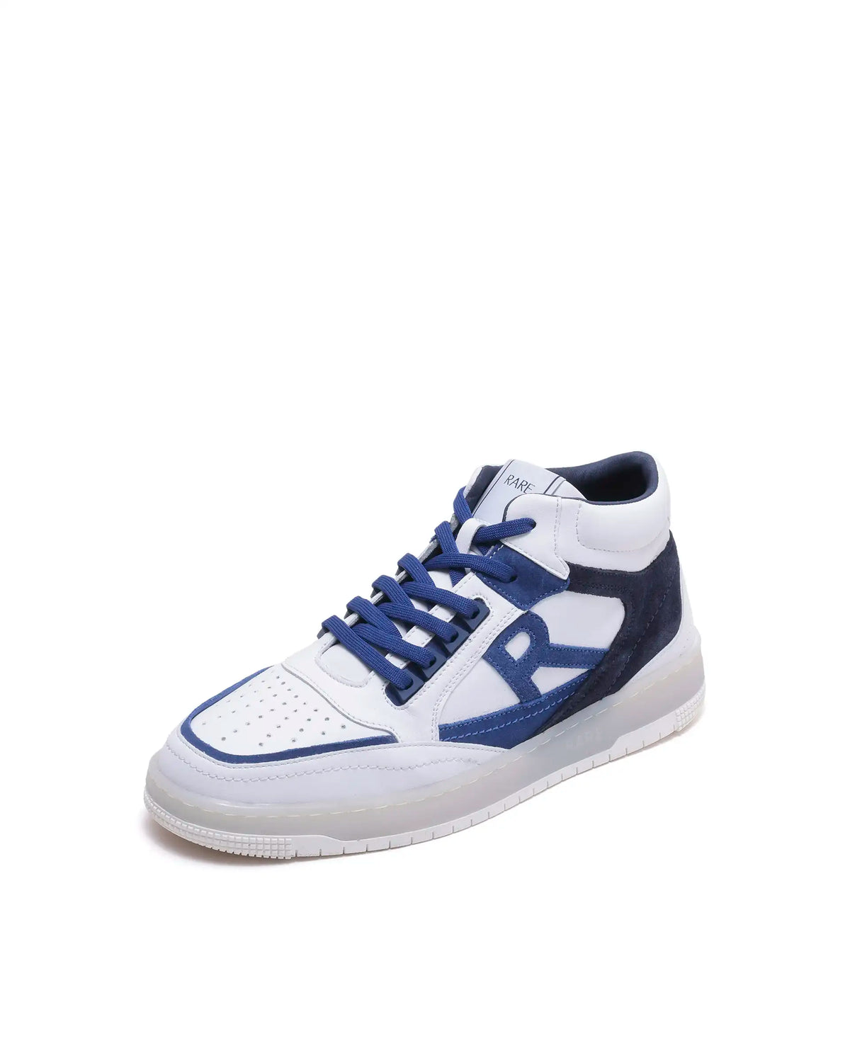 Rarez Men's Amur Hi Primary White/Blue Microfiber Sneaker
