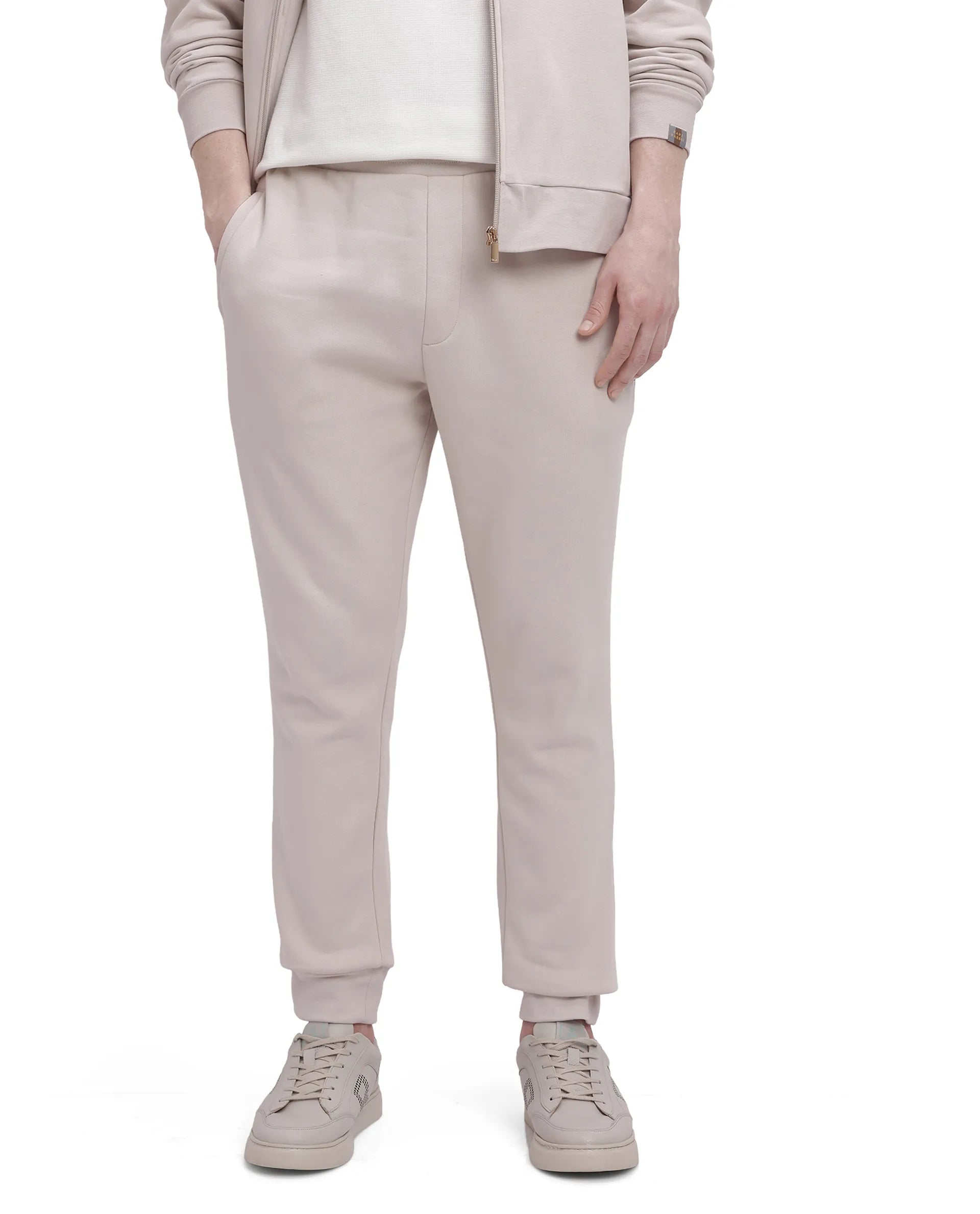 Rare Rabbit Men Ander Off White Full Sleeve Drawstring Closure Plain Track Pant