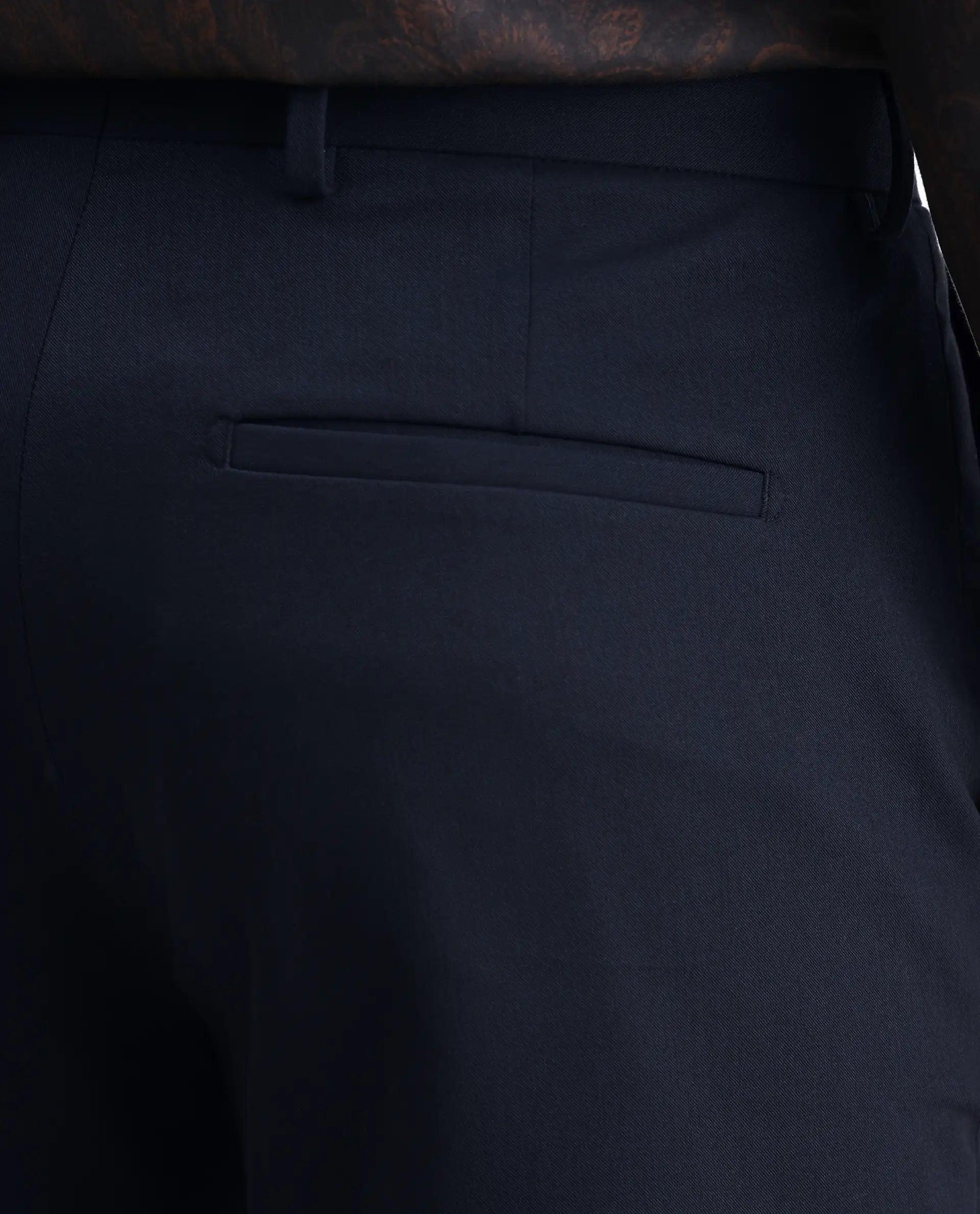 Rare Rabbit Men's Arcade Dark Navy Polyester Plain Regular Fit Trouser