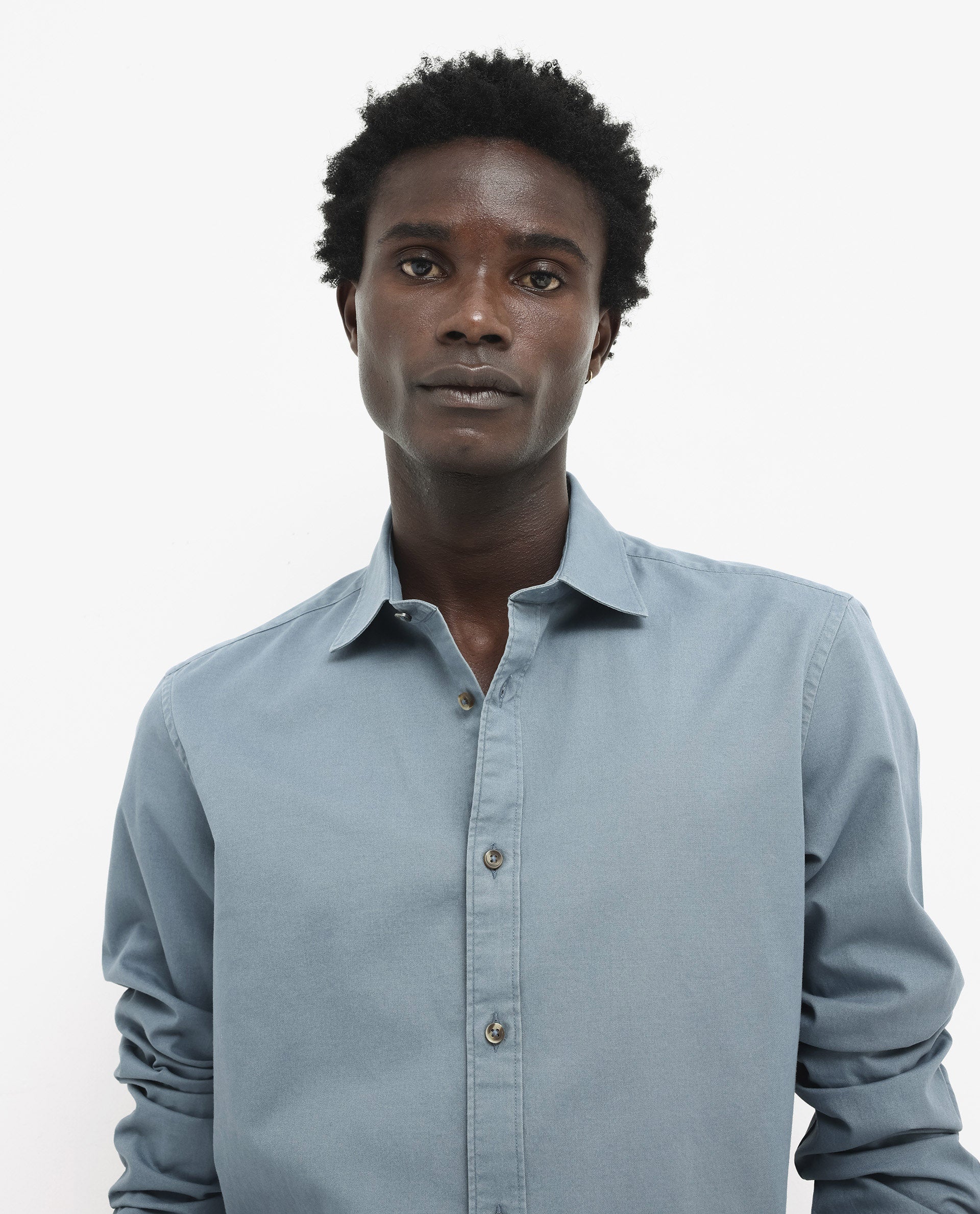 Rare Rabbit Men's Arlet Dusky Blue Cotton Fabric Full Sleeve Regular Fit Solid Shirt