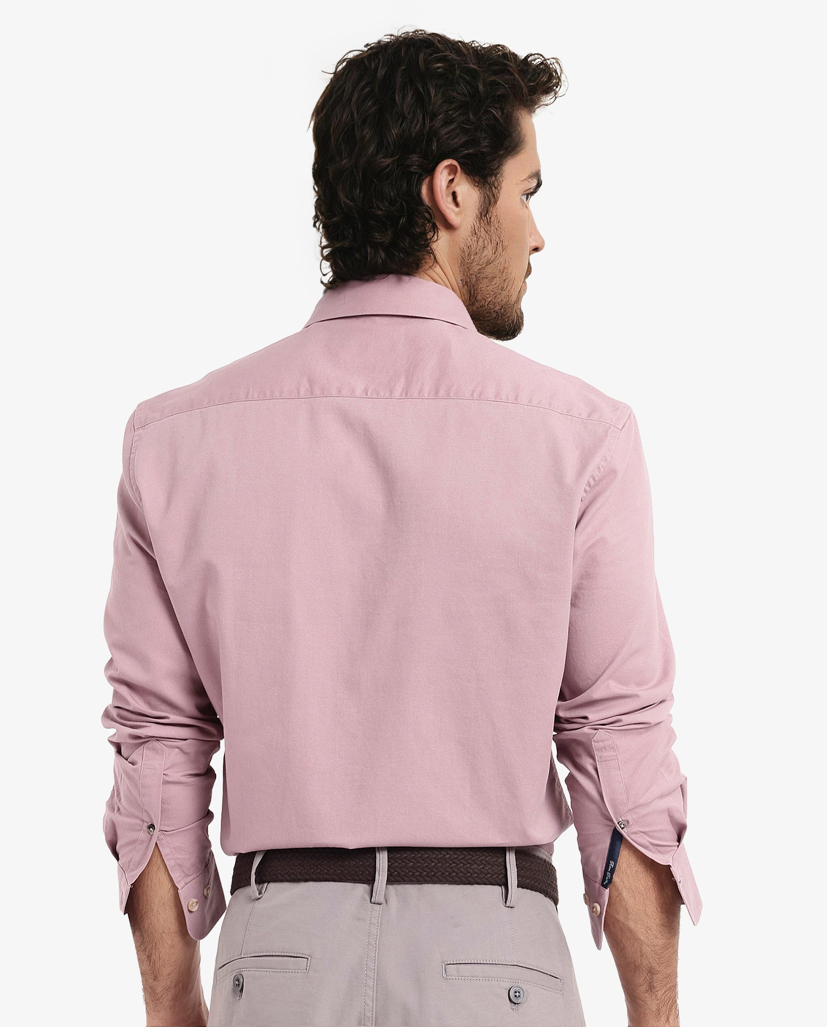Rare Rabbit Men's Arlet Dusky Pink Cotton Fabric Full Sleeve Regular Fit Solid Shirt