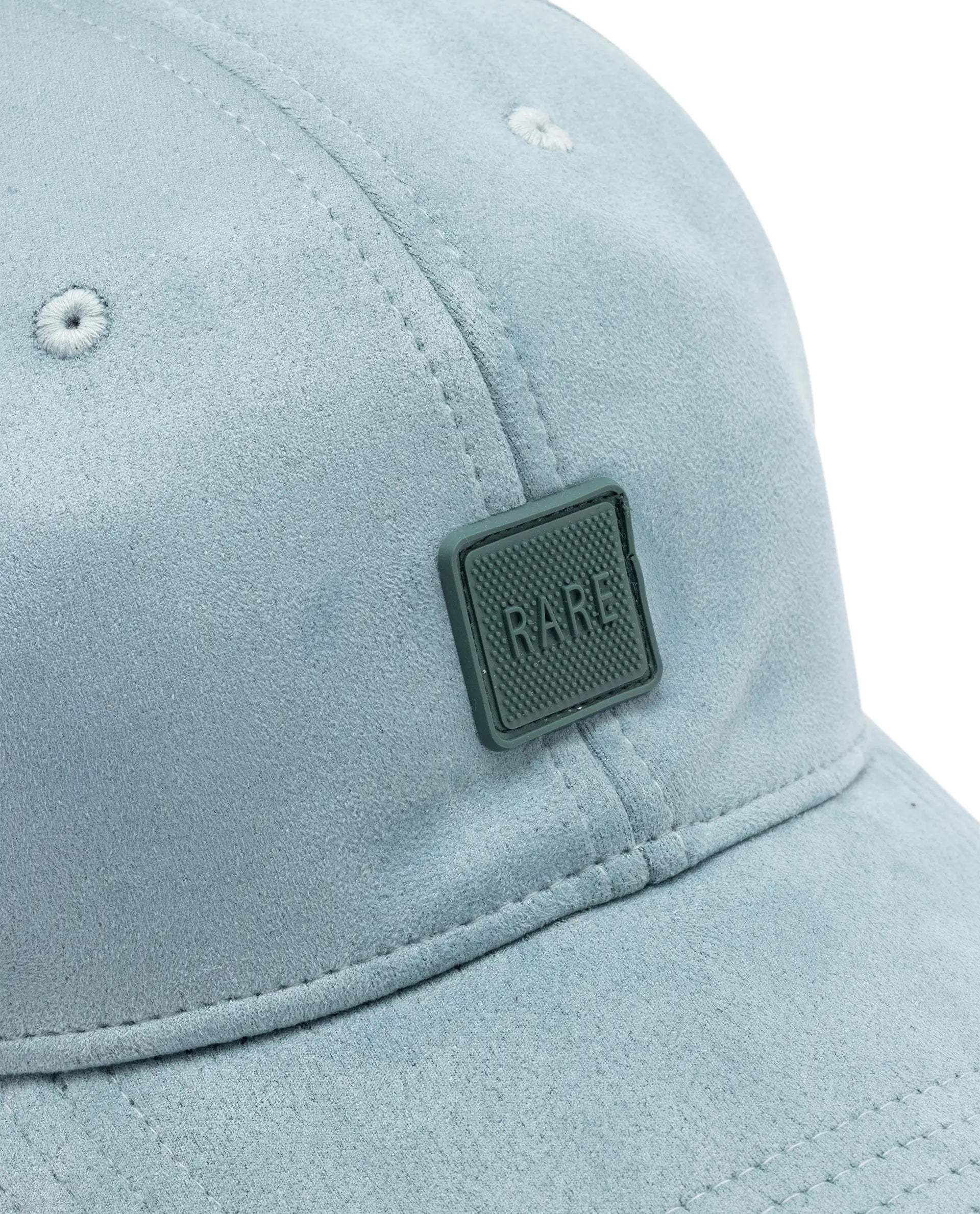 Rare Rabbit Men Armour Teal Suede Monotone Color Silicone Badge Branding Cap