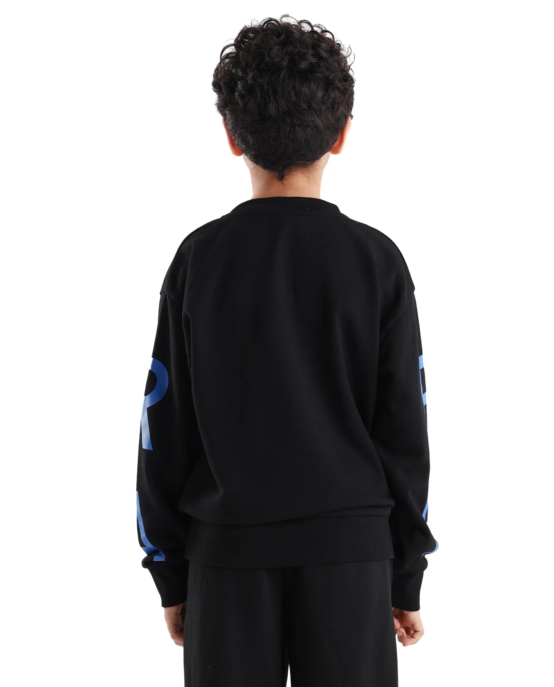 Rare Ones Kids Draw Black Cotton Pull On Crew Neck Full Sleeves Fit Sweatshirt