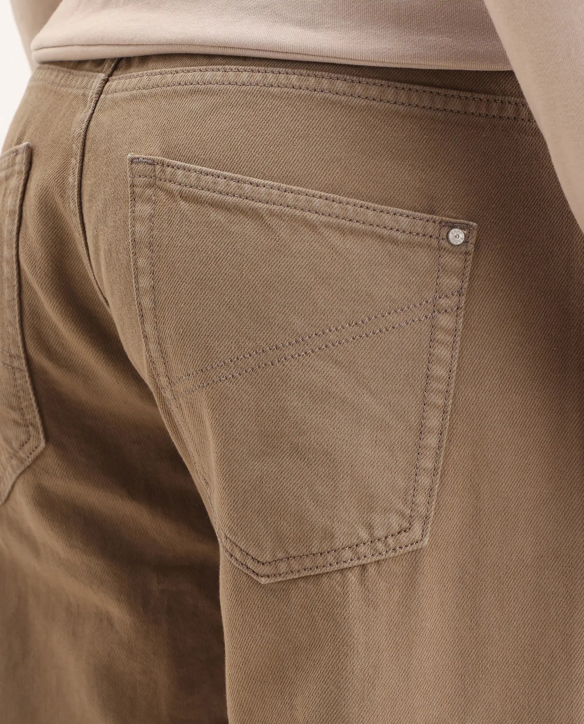 Rare Rabbit Men's Arvi-2 Olive Cotton Blend Plain Dond Carrot Fit Jeans
