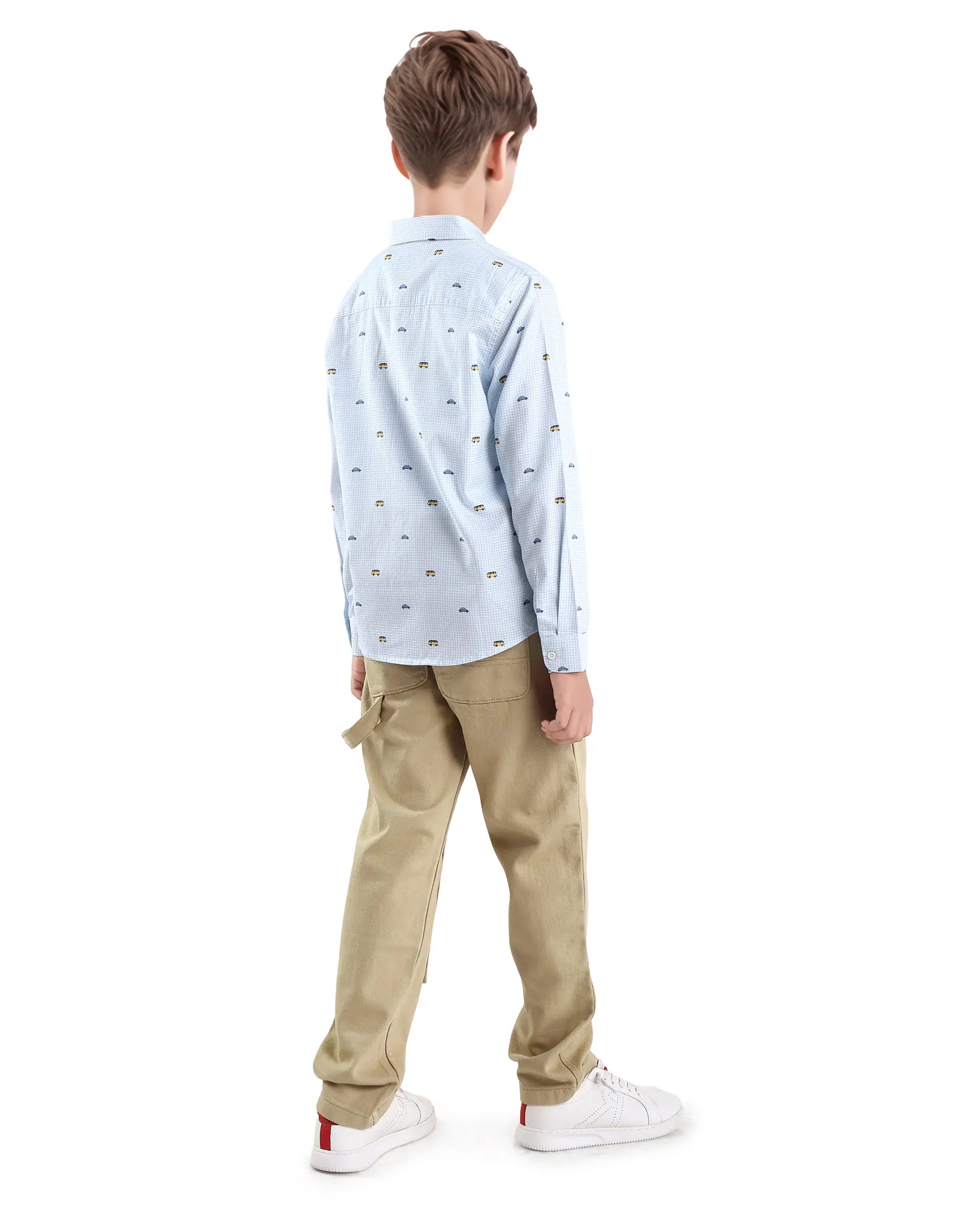 Rare Ones Kids Arvi-K Beige Cotton Button And Zip Carpenter Fit Denim Pant