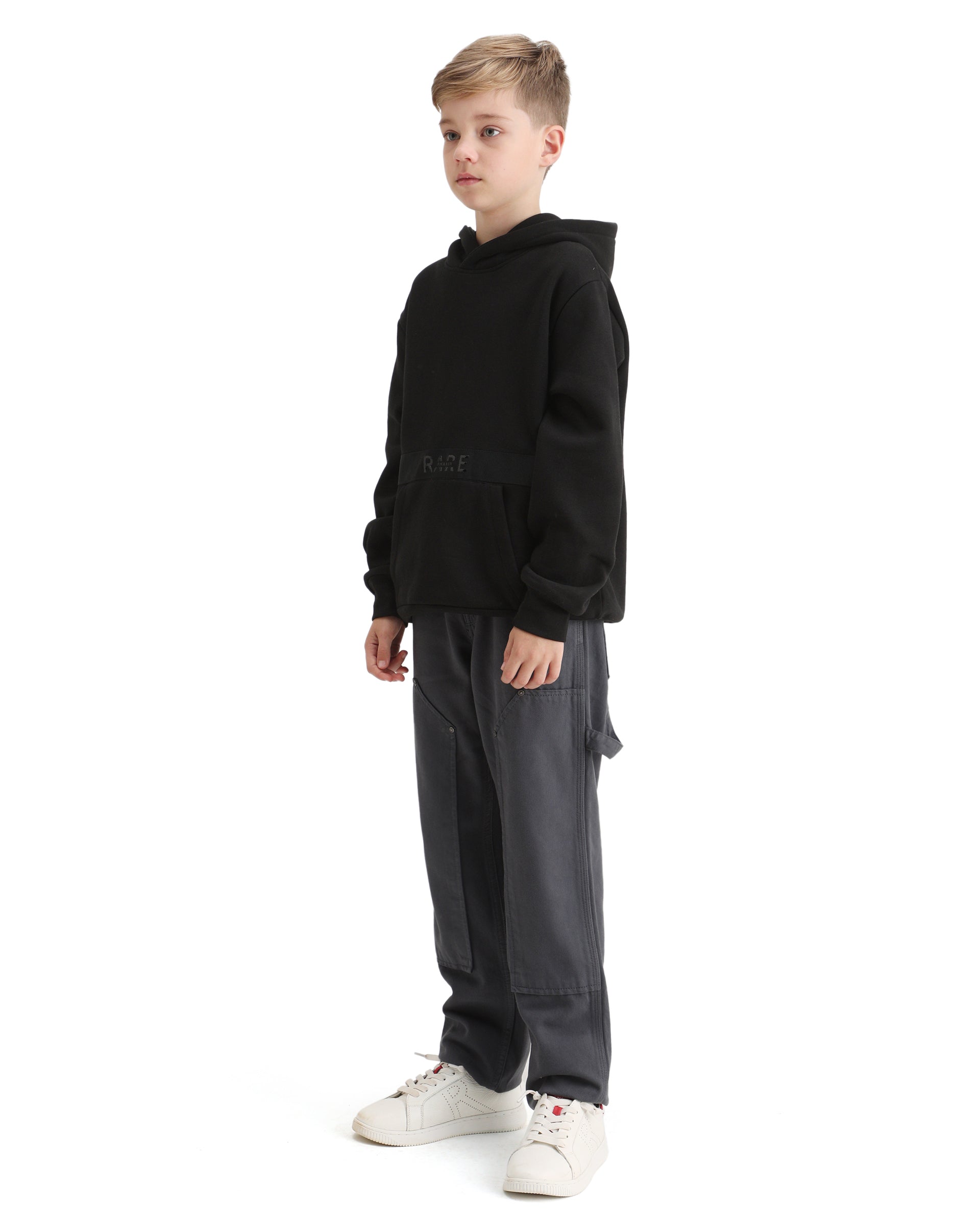 Rare Ones Kids Arvi-K Blue Cotton Button And Zip Carpenter Fit Jeans